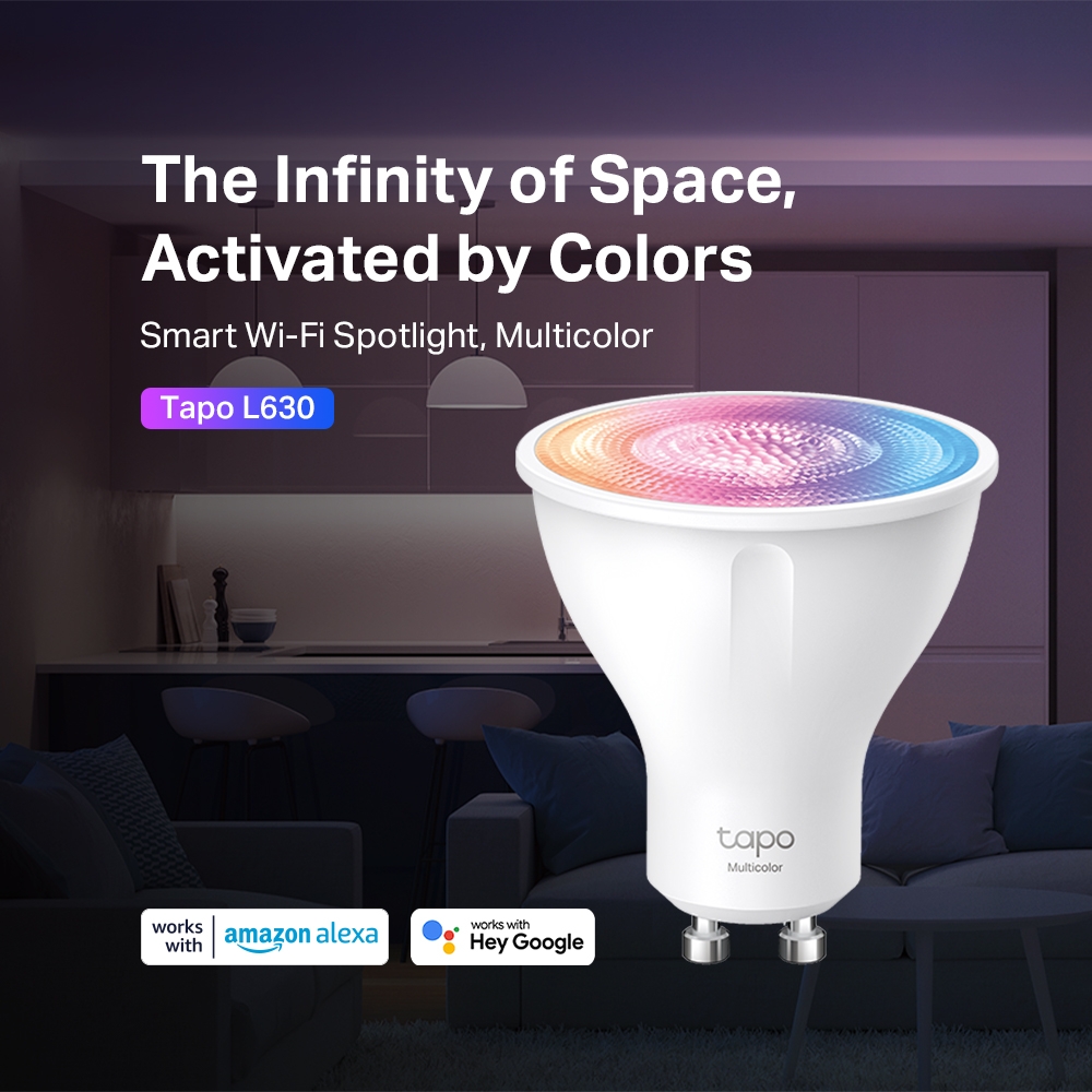 Tapo L630 - LED spot light bulb - GU10 - 3.7 W (equivalent 50 W) - class E - 16 million colours/tunable white - 2200-6500 K (pack of 2)