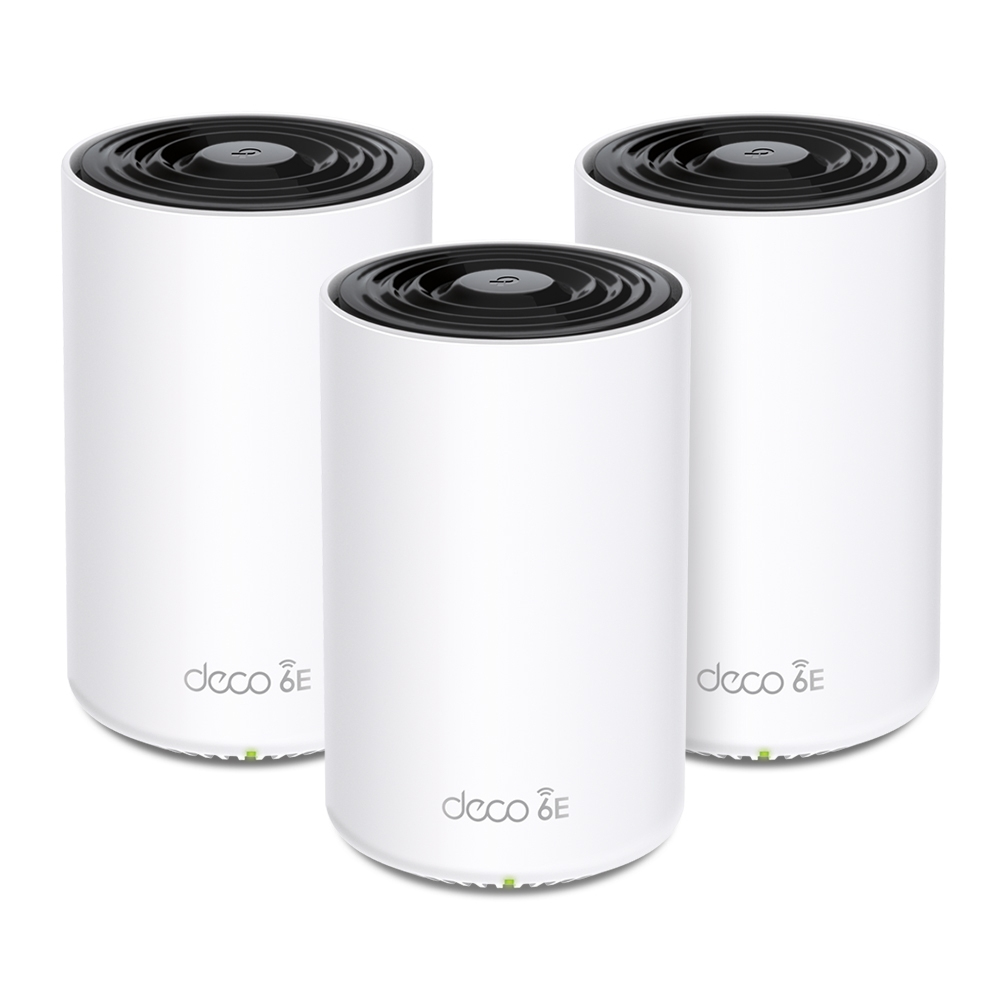 TP-Link Deco XE75 Pro V1 - Wi-Fi system - (3 routers) - up to 7,200 sq.ft - mesh 1GbE, 2.5GbE - Wi-Fi 6E - Multi-Band