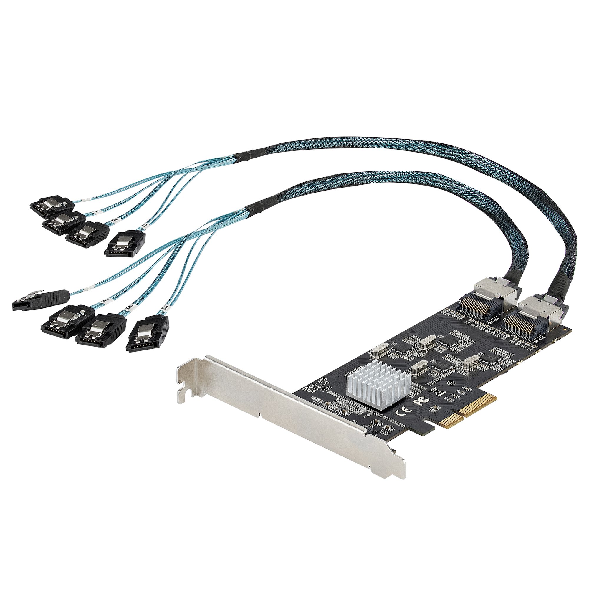 Startech 8 Port SATA PCIe Card, PCI Express 6Gbps SATA Expansion Card with 4 Host Controllers, SATA PCIe Controller Card, PCI-e x4 Gen 2 to SATA III Adapter Card, Drive Cables Incl. - Windows/macOS/Linux (8P6G-PCIE-SATA-CARD) - Storage controller - SATA 6