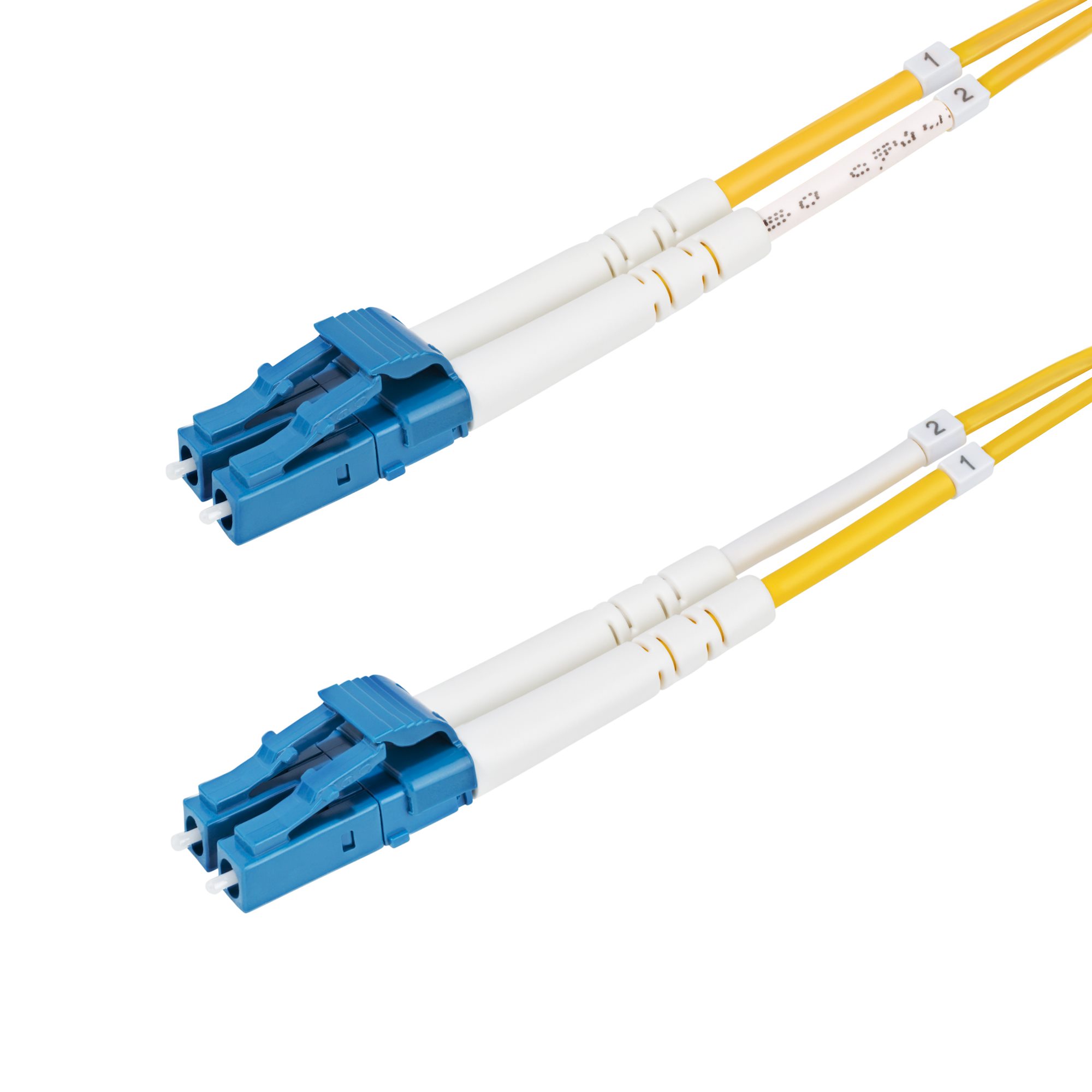 Startech 15m (49.2ft) LC to LC (UPC) OS2 Single Mode Duplex Fiber Optic Cable, 9/125µm, Laser Optimized, 10G, Bend Insensitive, Low Insertion Loss - LSZH Fiber Patch Cord (SMDOS2LCLC15M) - Patch cable - LC/UPC single-mode (M) to LC/UPC single-mode (M) - 1