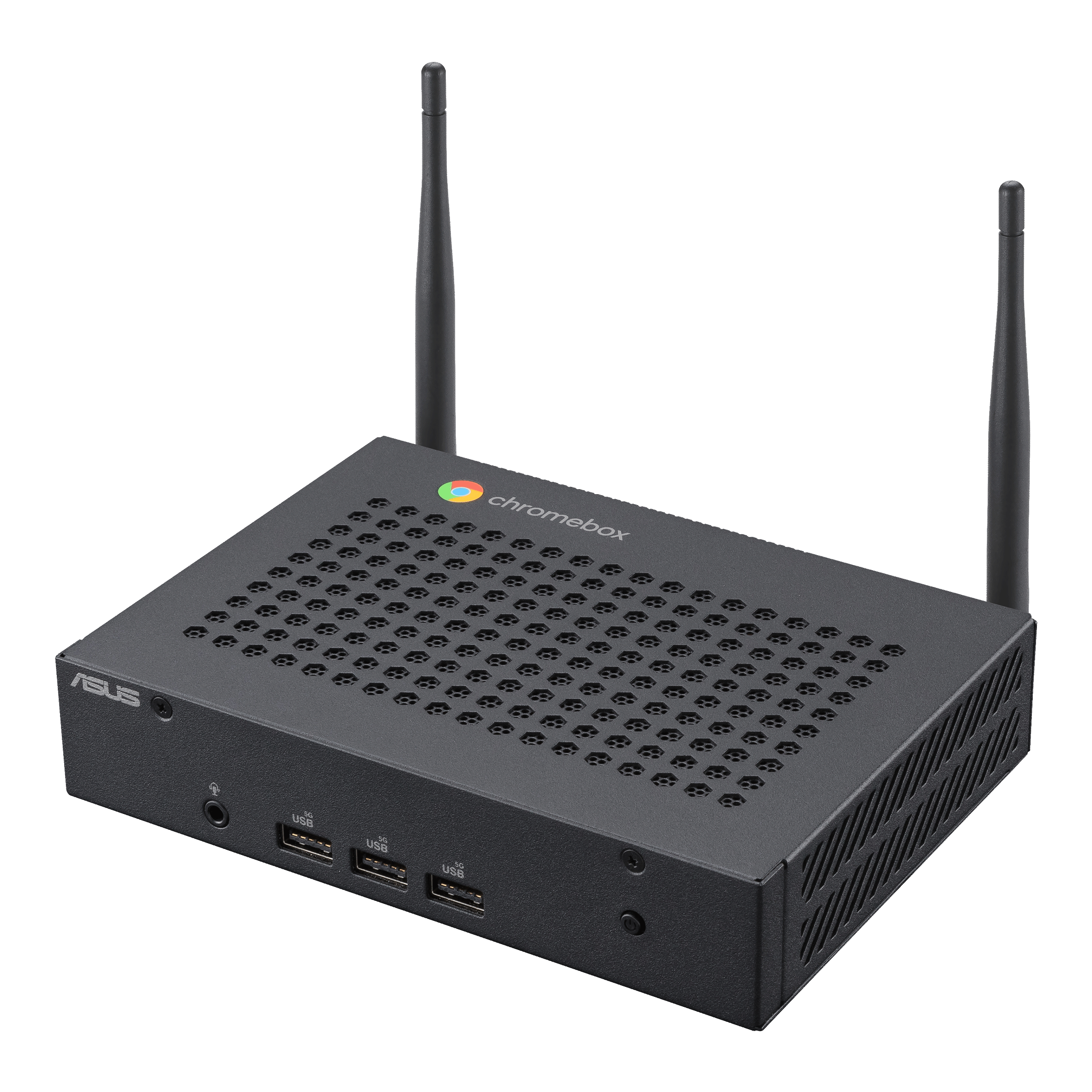 ASUS Fanless Chromebox CF40 BC012UN - Mini PC 1 x Celeron N4500 / up to 2.8 GHz - RAM 8 GB - eMMC 64 GB - UHD Graphics - IEEE 802.11ax (Wi-Fi 6), Gigabit Ethernet - Chrome OS - monitor: none - black