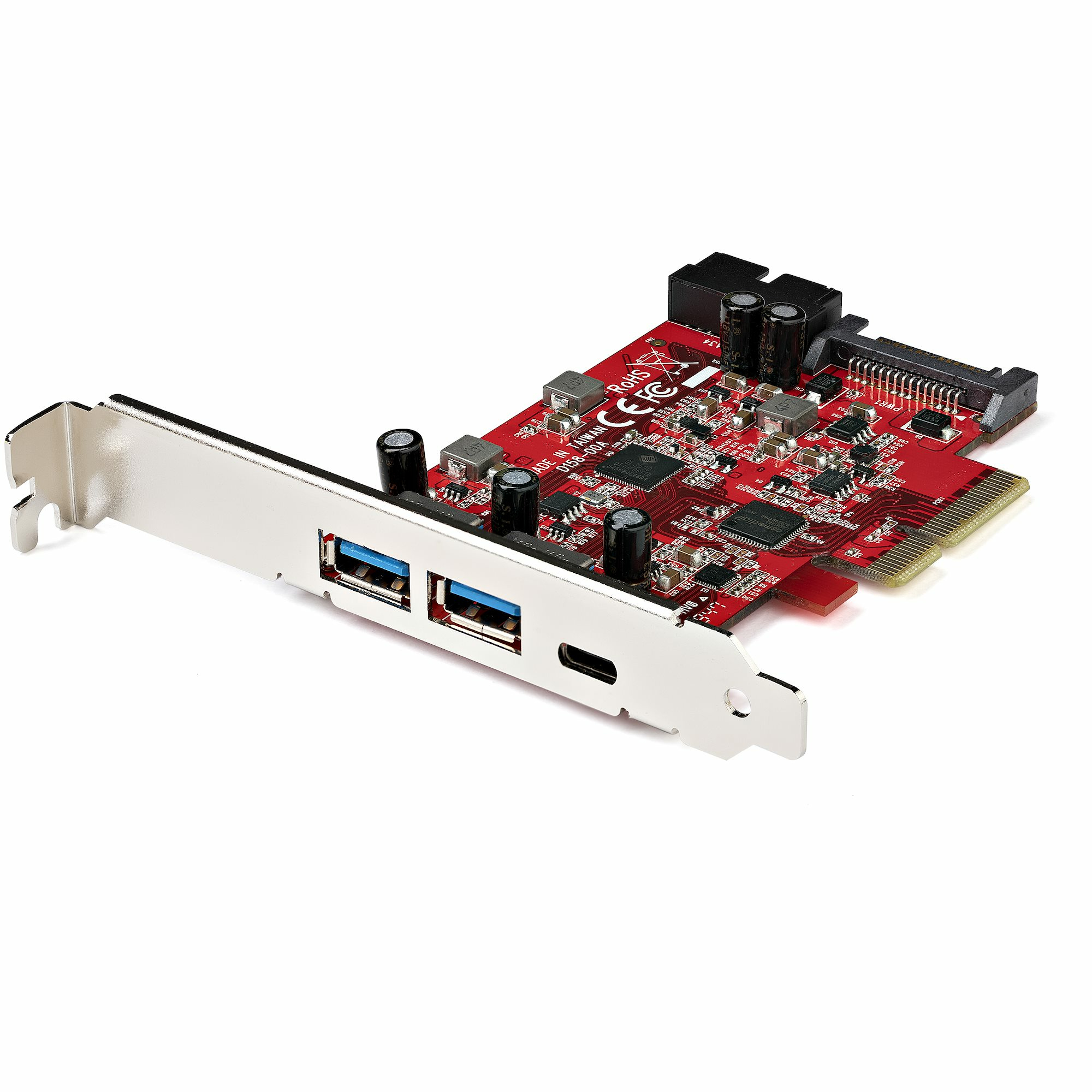 Startech 5-Port USB PCIe Card, 10Gbps USB 3.1 Gen 2 PCIe Card w/ 1x USB-C & 2x USB-A, 1x 2 Port IDC (Internal 5Gbps USB Header Expansion), USB C PCIe Card, PCI Express USB Controller - Windows/macOS/Linux (PEXUSB312A1C1H) - USB adapter - PCIe 3.0 x4 - USB