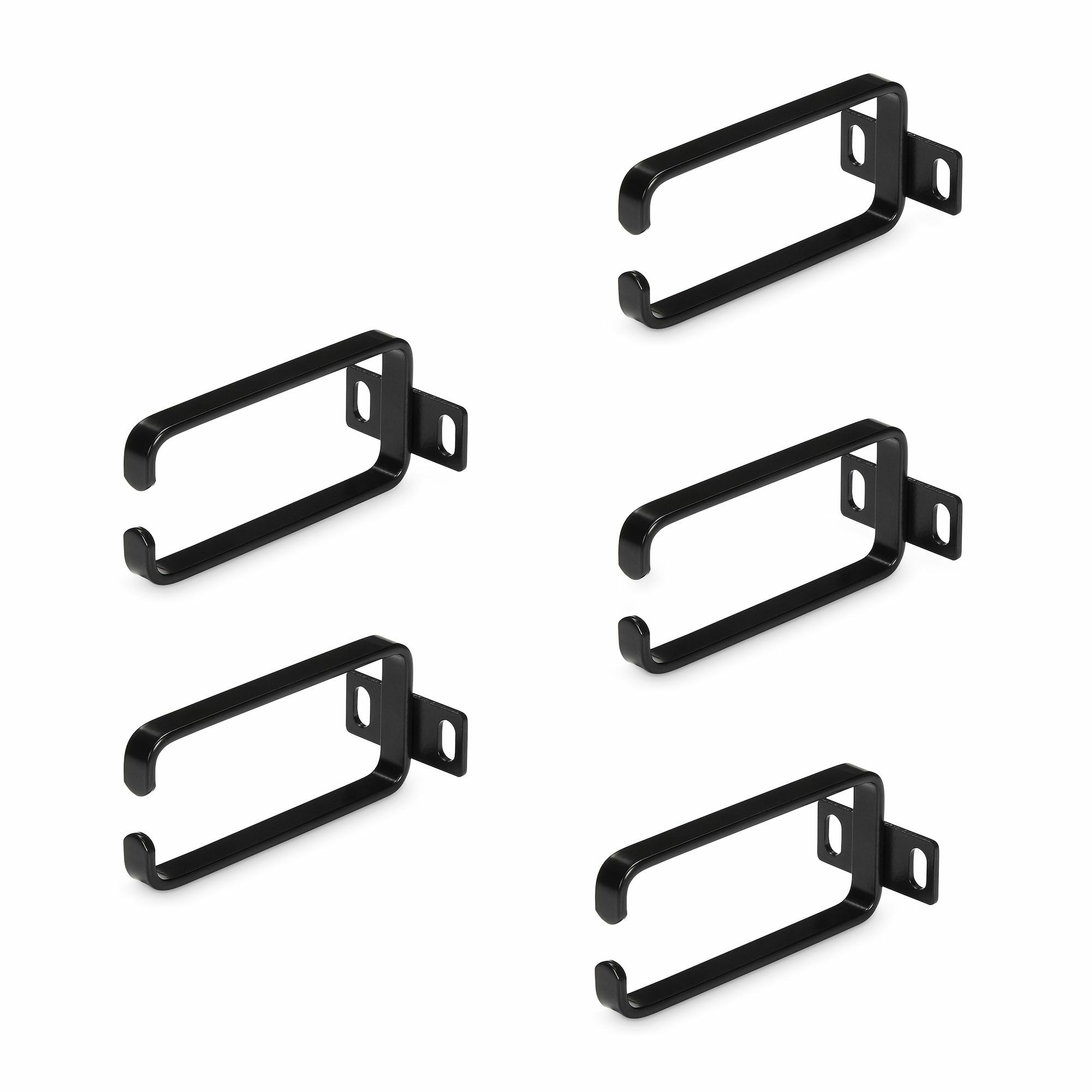 Startech 5-Pack 1U Vertical Cable Management D-Ring Hooks, Cable Manager For 19" Server Racks/Cabinets, Network Rack Wire Organizers, Cable Guide Rings - Cable management ring (vertical) - black - 1U (pack of 5)