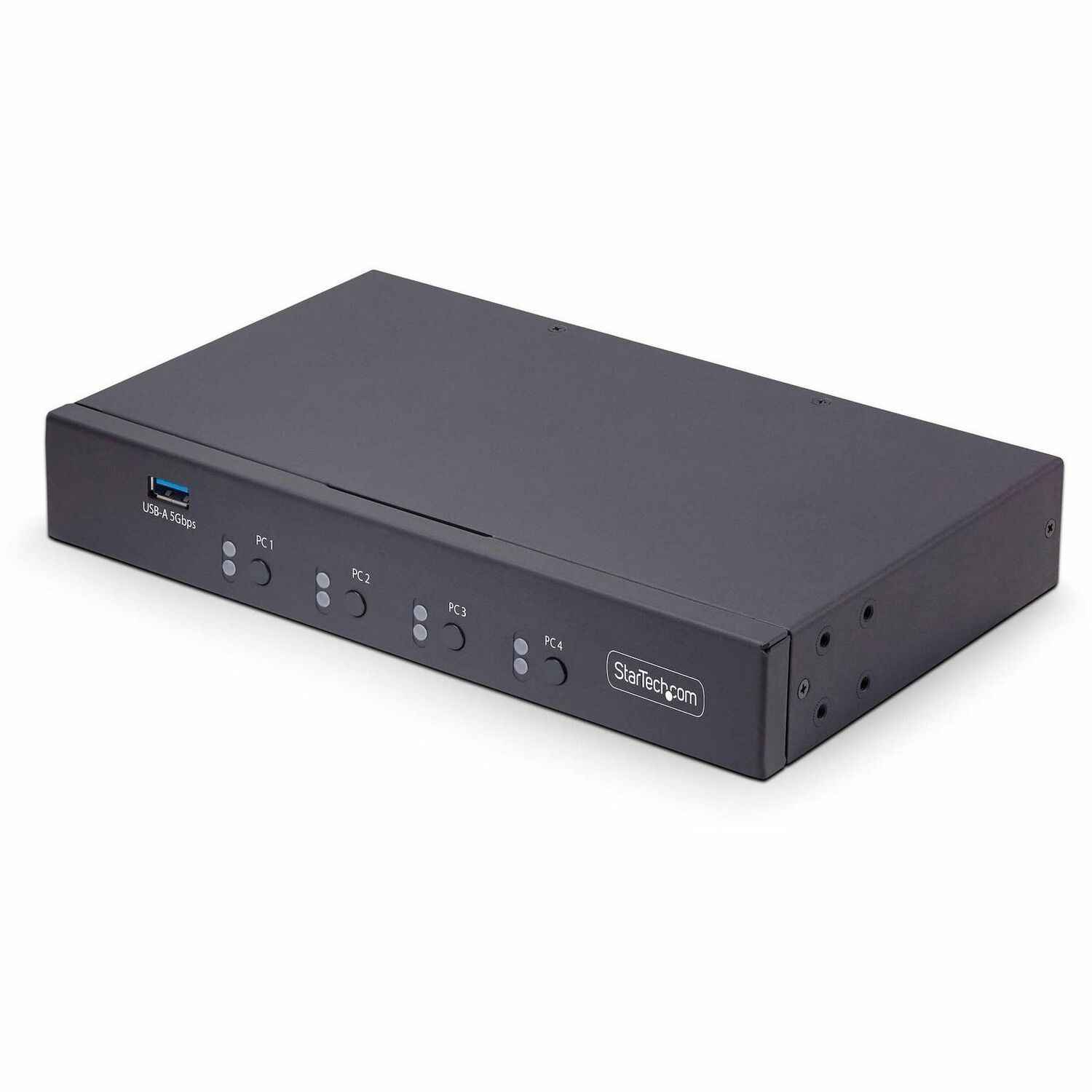 Startech 4-Port KM Switch with Mouse Roaming, USB Switch for Keyboard/Mouse, 3.5mm and USB Audio, Peripheral Sharing for 4 Computers, USB 3.0 Switcher, TAA Compliant - Hotkey/Pushbutton Switching (P4A20132-KM-SWITCH) - Keyboard/mouse switch - 1 local user