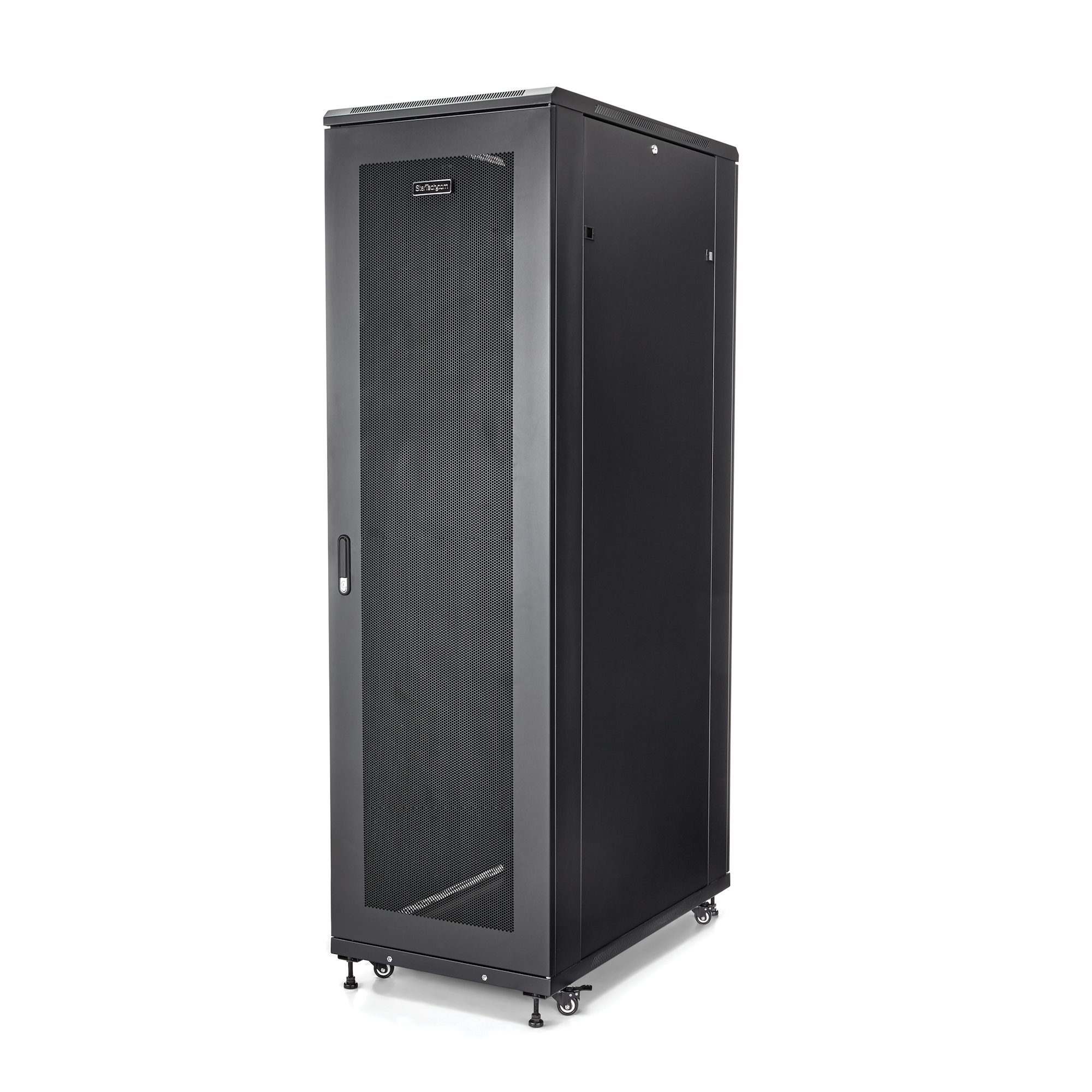 Startech 42U Server Rack Cabinet - 4-Post Adjustable Depth (5.9" to 36.4") IT Network Equipment Rack Enclosure with Casters - 2000lbs (RK4236BKB) - Rack cabinet - floor-standing - black - 42U - 19