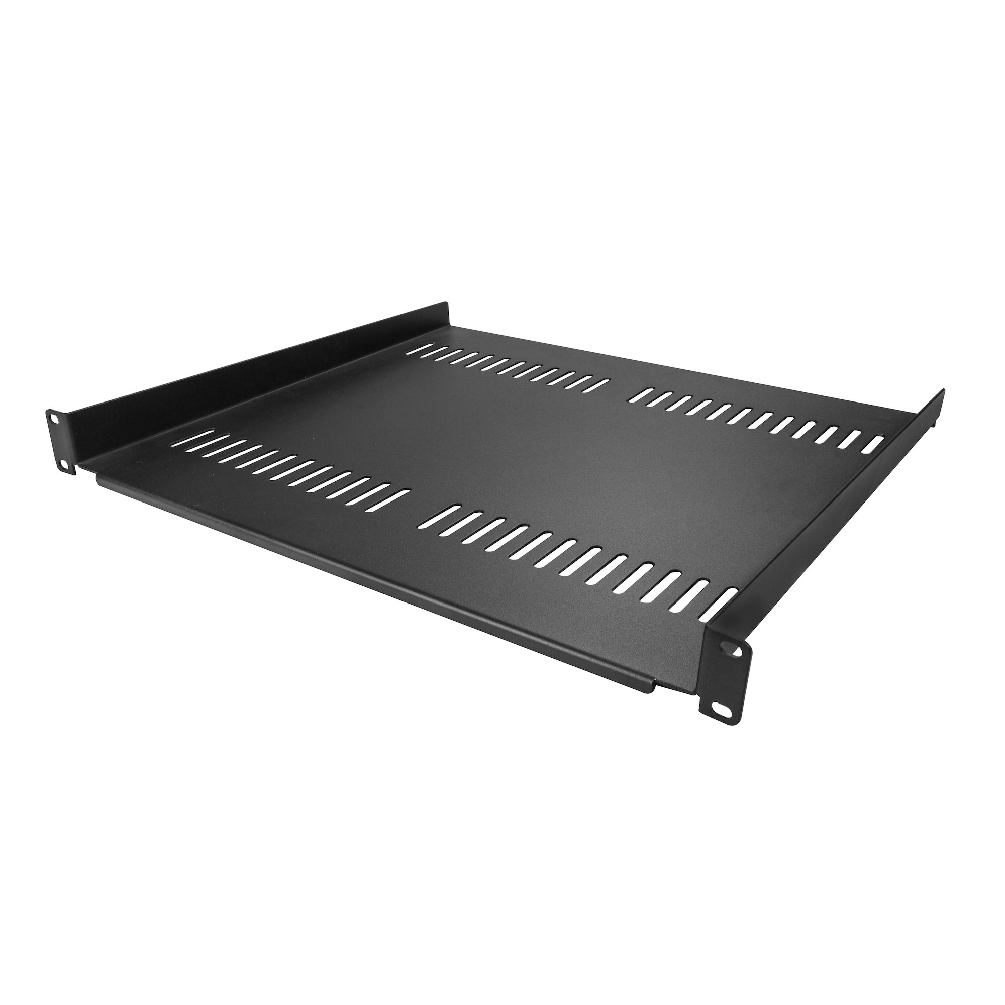 Startech 2-Pack 1U Server Rack Shelf, Vented, 44lb Capacity, 16" Deep (CABSHELF116V2PK) - Rack shelf - black - 1U - 19" (pack of 2)