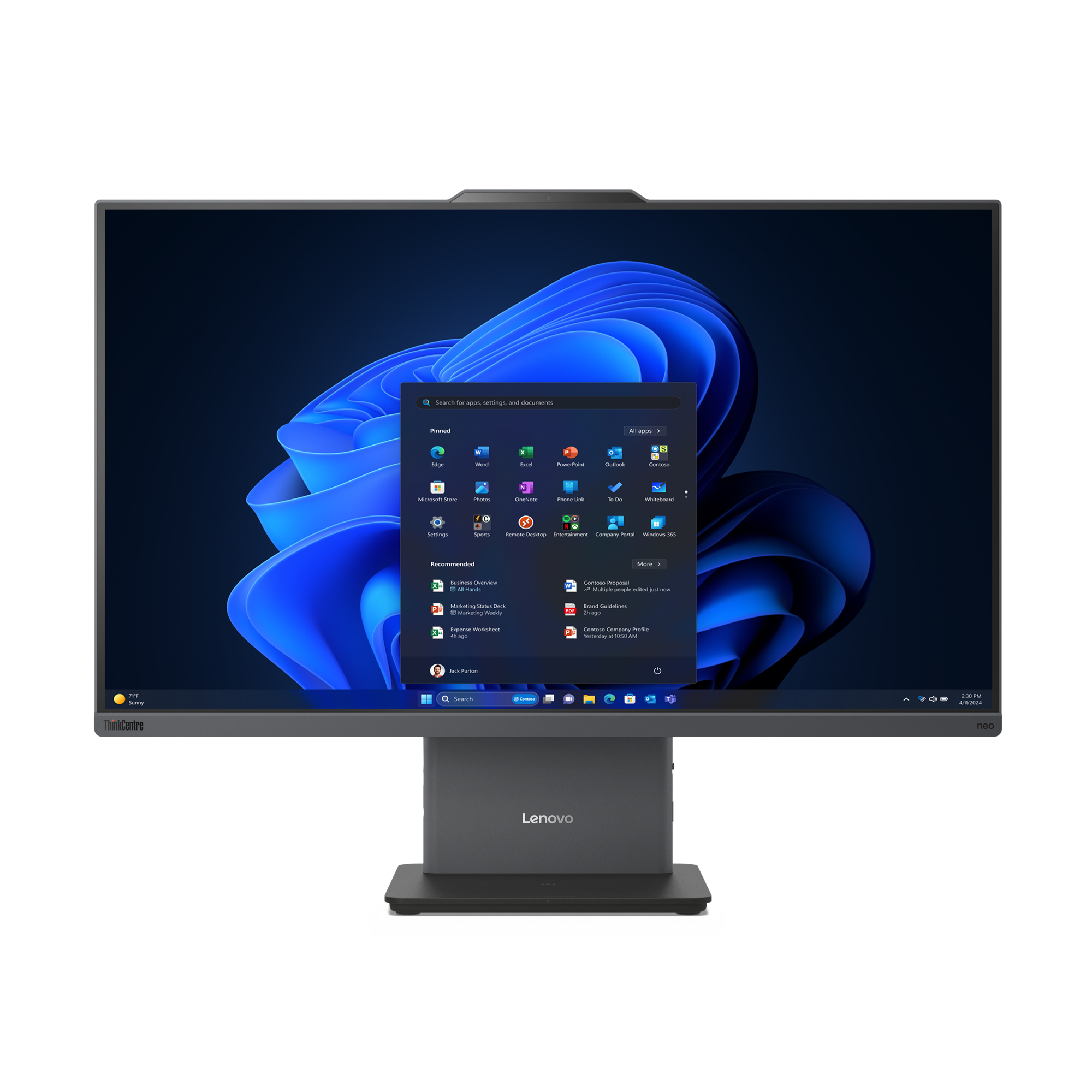 Lenovo ThinkCentre neo 50a 27 Gen 5 12SB - All-in-one with monitor stand - Core i7 13620H / up to 4.9 GHz - RAM 16 GB - SSD 512 GB - TCG Opal Encryption 2, NVMe - UHD Graphics - Gigabit Ethernet, Bluetooth 5.2, IEEE 802.11ax (Wi-Fi 6) - Win 11 Pro - monit