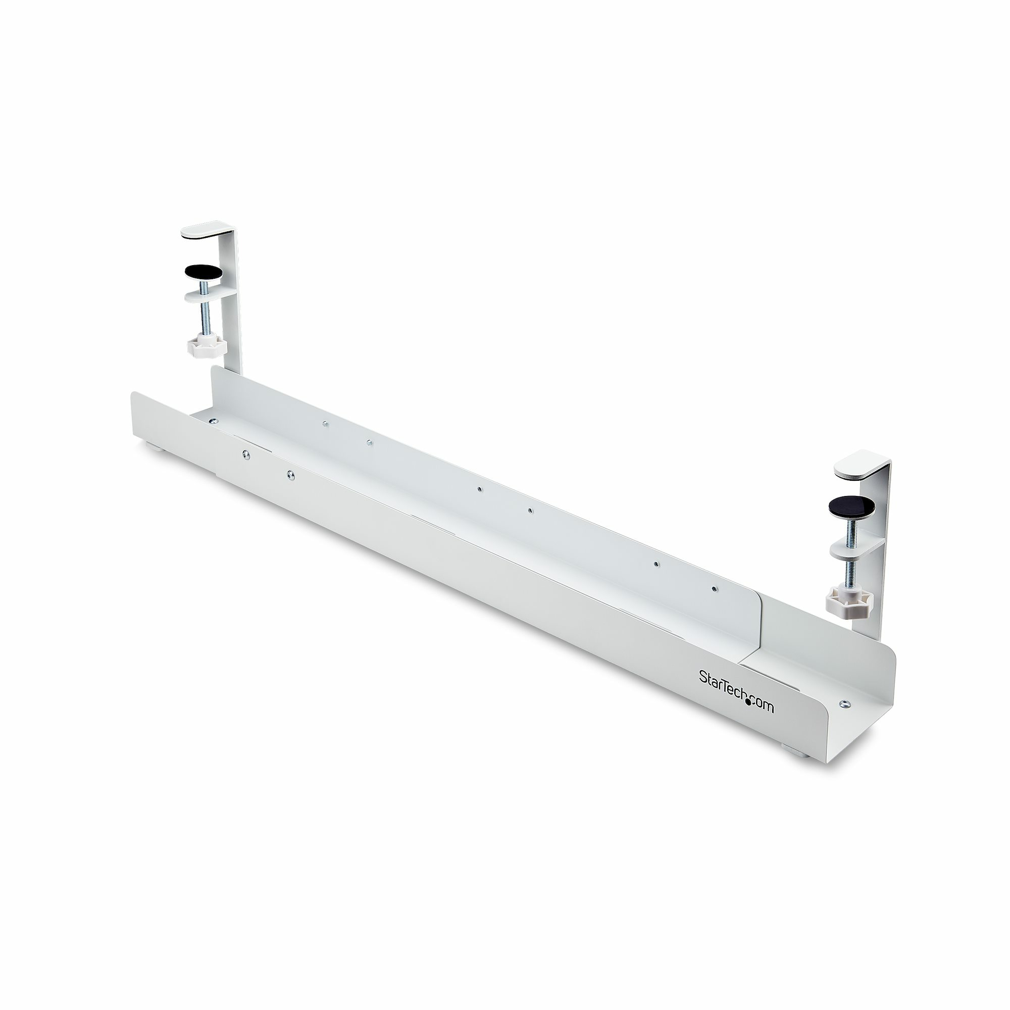 Startech Under Desk Cable Management Tray, Clamp-on Installation - Cable management tray - under-desk mountable - white - 120 cm