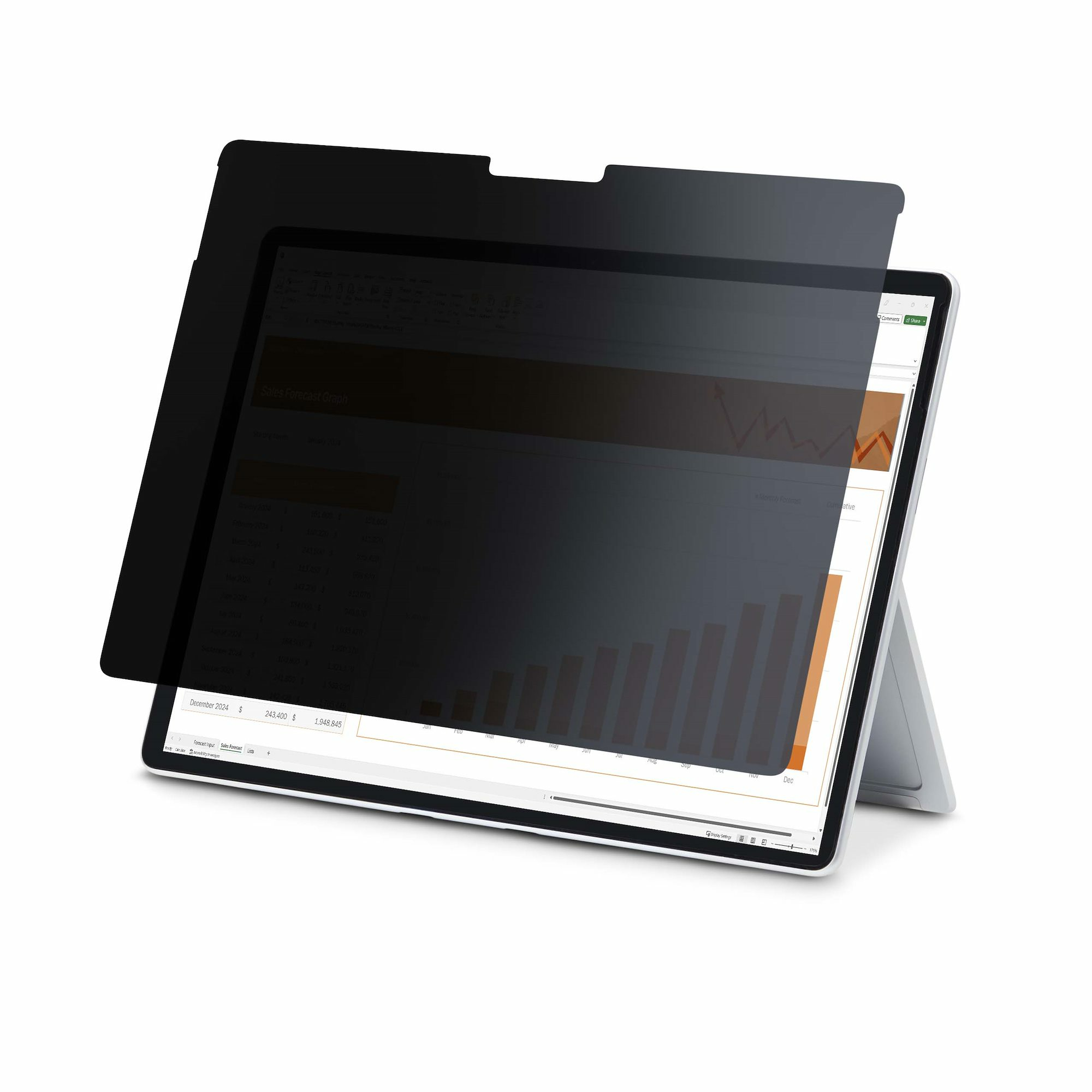 Startech 4-Way 12.3in Surface Pro 4/5/6/7/7+ Privacy Screen Filter, Portrait/Landscape, Touch-Enabled, +/- 30 Deg. View, Blue Light Reduction, Matte Finish - Notebook privacy filter (horizontal) - adhesive - 12.3" - black