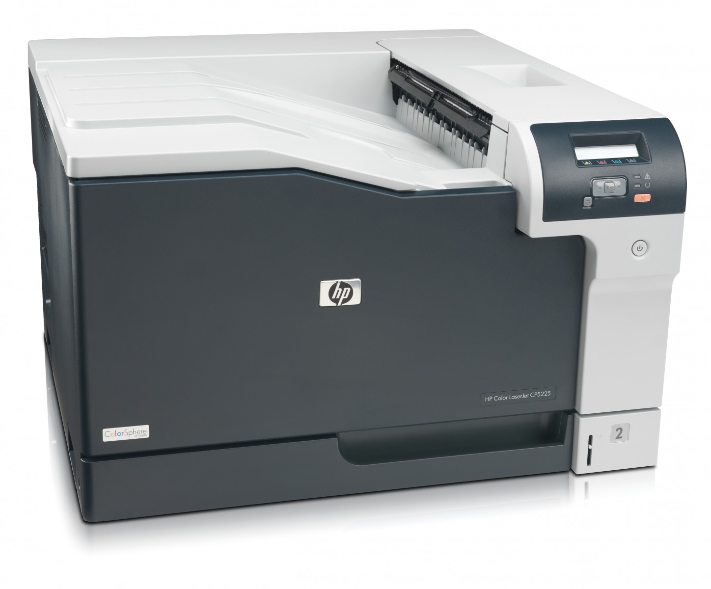 HP Color LaserJet Professional CP5225dn Printer, 20ppm mono and colour, A4, A3, duplex, 600x600dpi, 192MB memory, 250 paper tray, 100 sheet multi purpose tray, hi-speed USB 2.0, built-in fast ethernet 10/100Base-TX, HP PCL 6, HP PCL 5c, HP Postscript leve