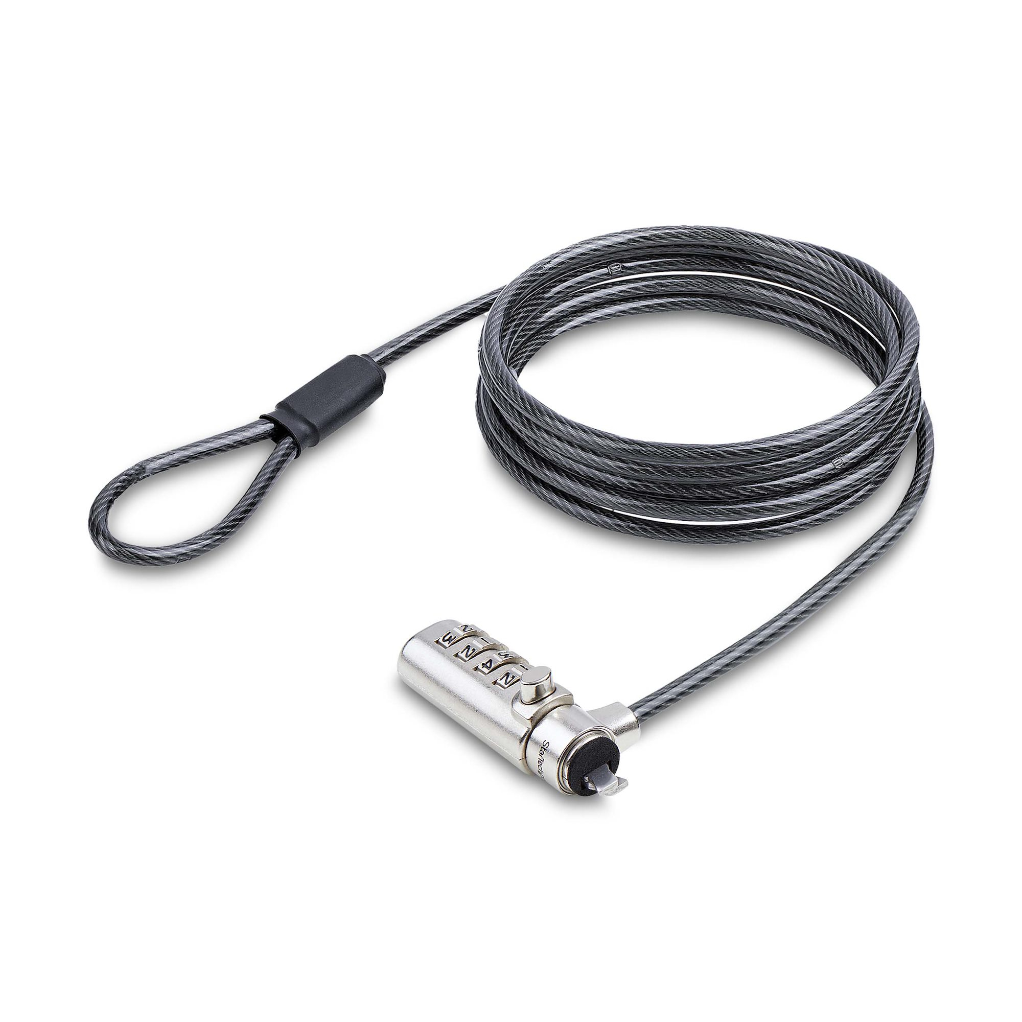 Startech Slim Lock Noble Wedge Slot Compatible, 6.6ft Locking Cable - Security cable lock - 2 m - TAA Compliant