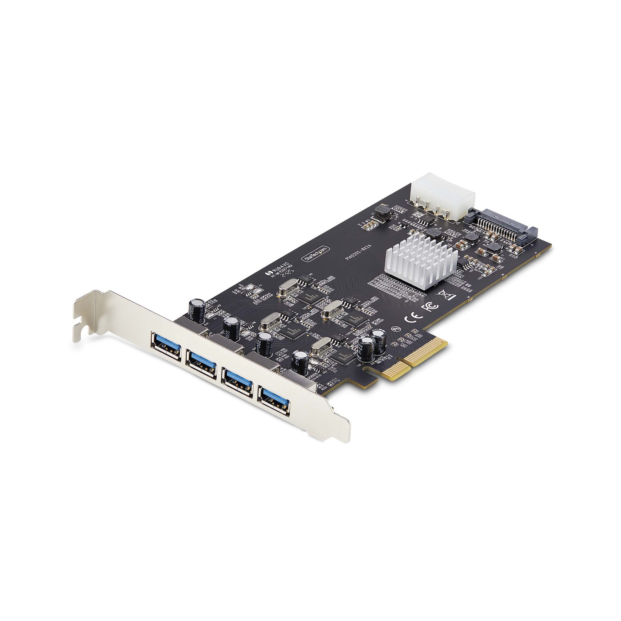 Startech 4-Port USB-A PCIe Card, USB 3.2 5Gbps, 4x USB Controllers - USB adapter - PCIe 2.0 x4 - USB 3.2 Gen 1 x 4 - black - for P/N: FCREADMICRO3V2, USB315AC1M, USB3S2SAT3CB