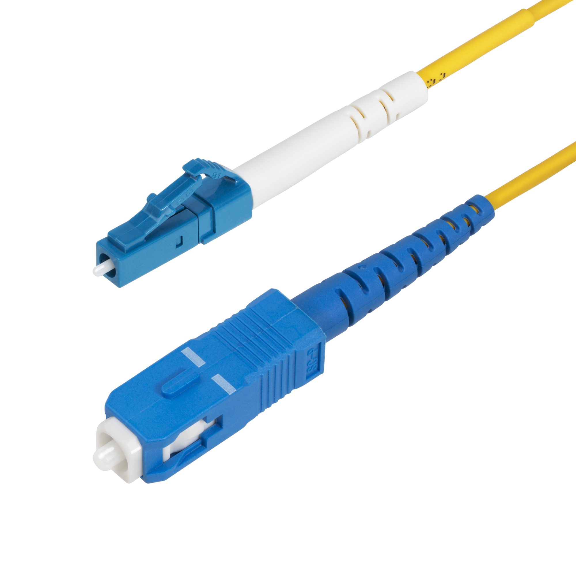 Startech 5m (16.4ft) LC to SC (UPC) OS2 Single Mode Fiber Cable - Patch cable - LC/UPC single-mode (M) to SC/UPC single-mode (M) - 5 m - 5 m - 2 mm - fibre optic - simplex - 9 / 125 micron - OS1/OS2 - halogen-free, passive, bi-directional - yellow