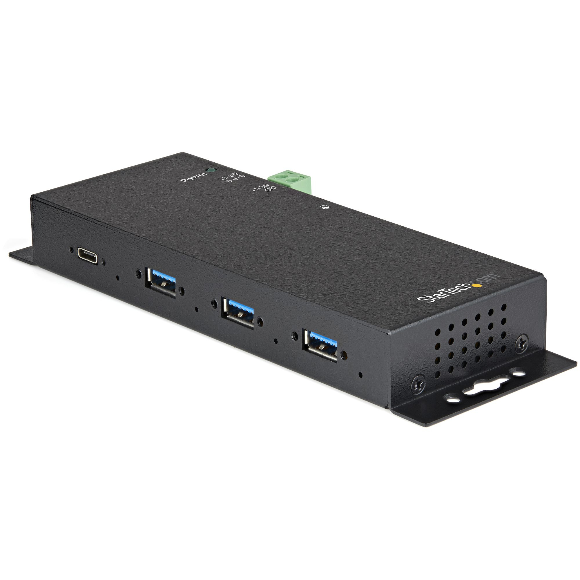 Startech 4 Port USB C Hub 10Gbps - Metal Industrial USB 3.2/3.1 Gen 2 Type-C Hub - 3A/1C - USB-C or USB-A Host - Mountable - ESD/Surge (HB31C3A1CME) - Hub - 1 x USB-C + 3 x USB 3.1 - desktop - AC 110 - 230 V