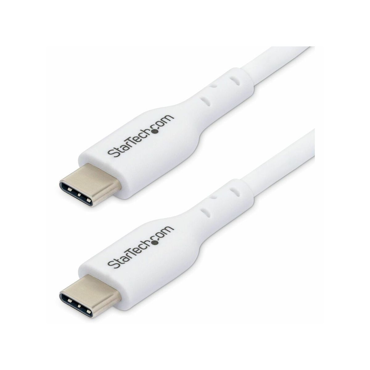 StarTech 2m (6.6ft) White USB-C Charging Cable, USB C Cable, USB 2.0 Type-C Laptop Charger Cord, 60W 3A Power Delivery, TPE Jacket, USB-C Data Transfer Cable, M/M - USB cable - USB-C (M) to USB-C (M) - USB 2.0 - 3 A - 2 m - USB Power Delivery (60W) - whit