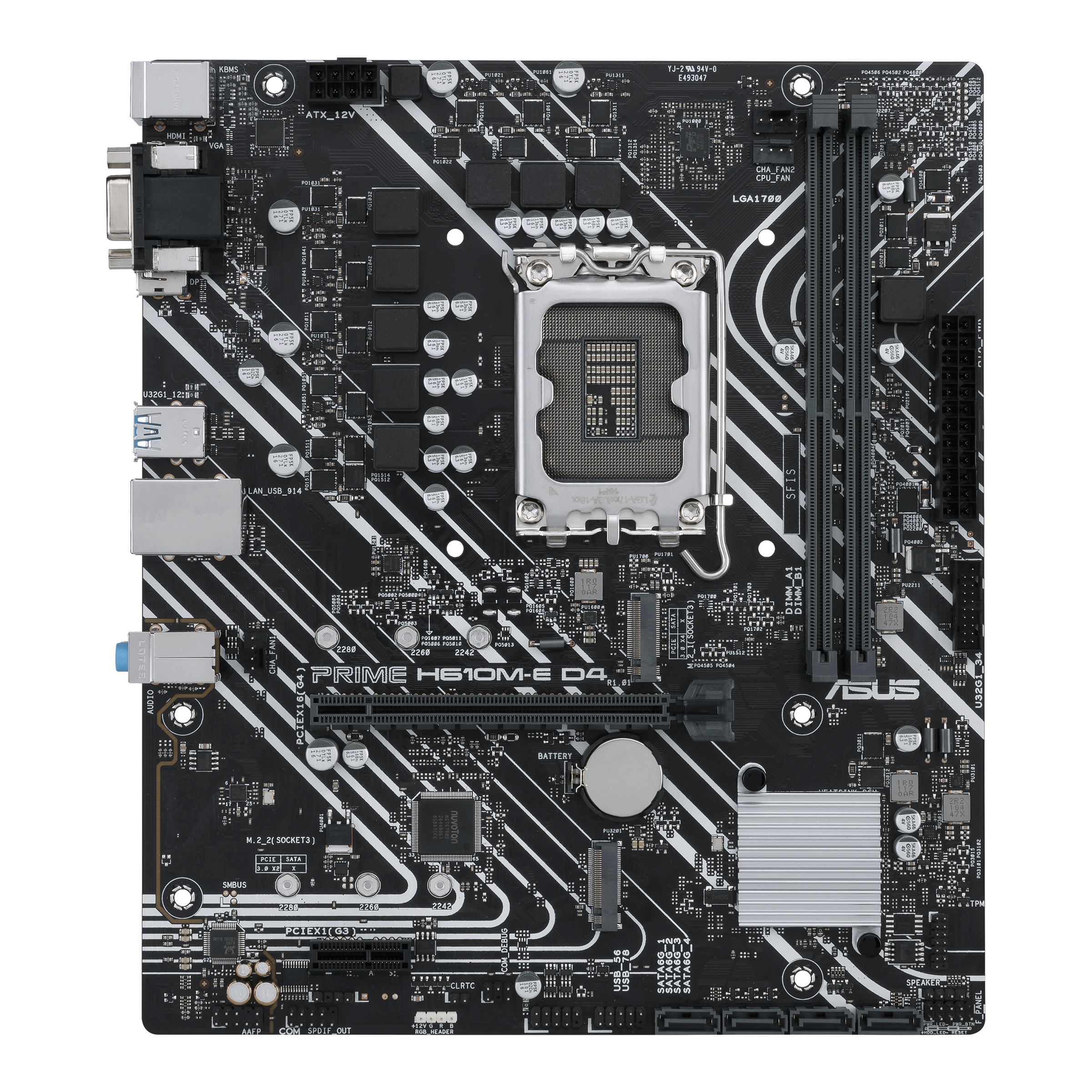 ASUS PRIME H610M-E-CSM - Motherboard - micro ATX - LGA1700 Socket - H610 Chipset - USB 3.2 Gen 1 - Gigabit LAN - onboard graphics (CPU required) - HD Audio (8-channel)