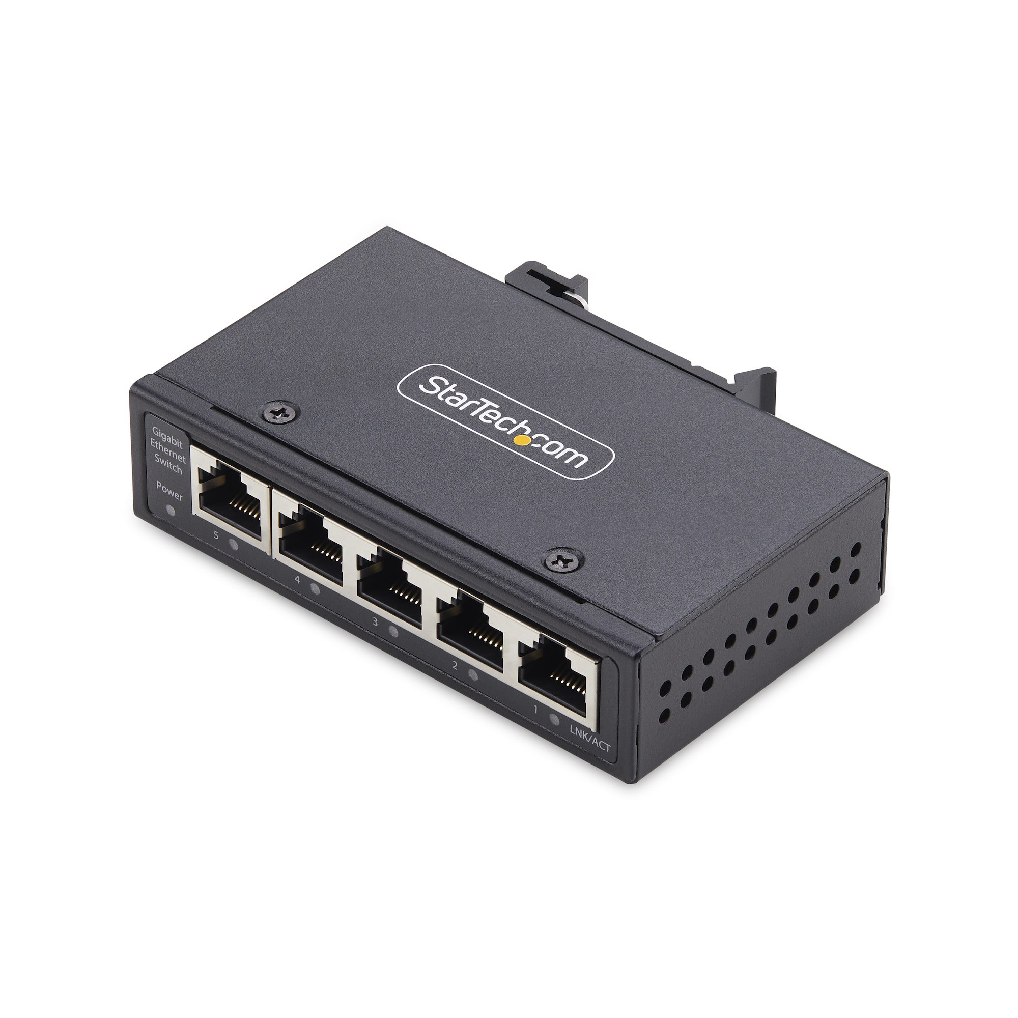 Startech 5-Port Unmanaged Industrial Ethernet Switch - IP30 - TAA - Switch - unmanaged - 5 x 10/100/1000Base-T - DIN rail mountable, wall-mountable - DC - TAA Compliant