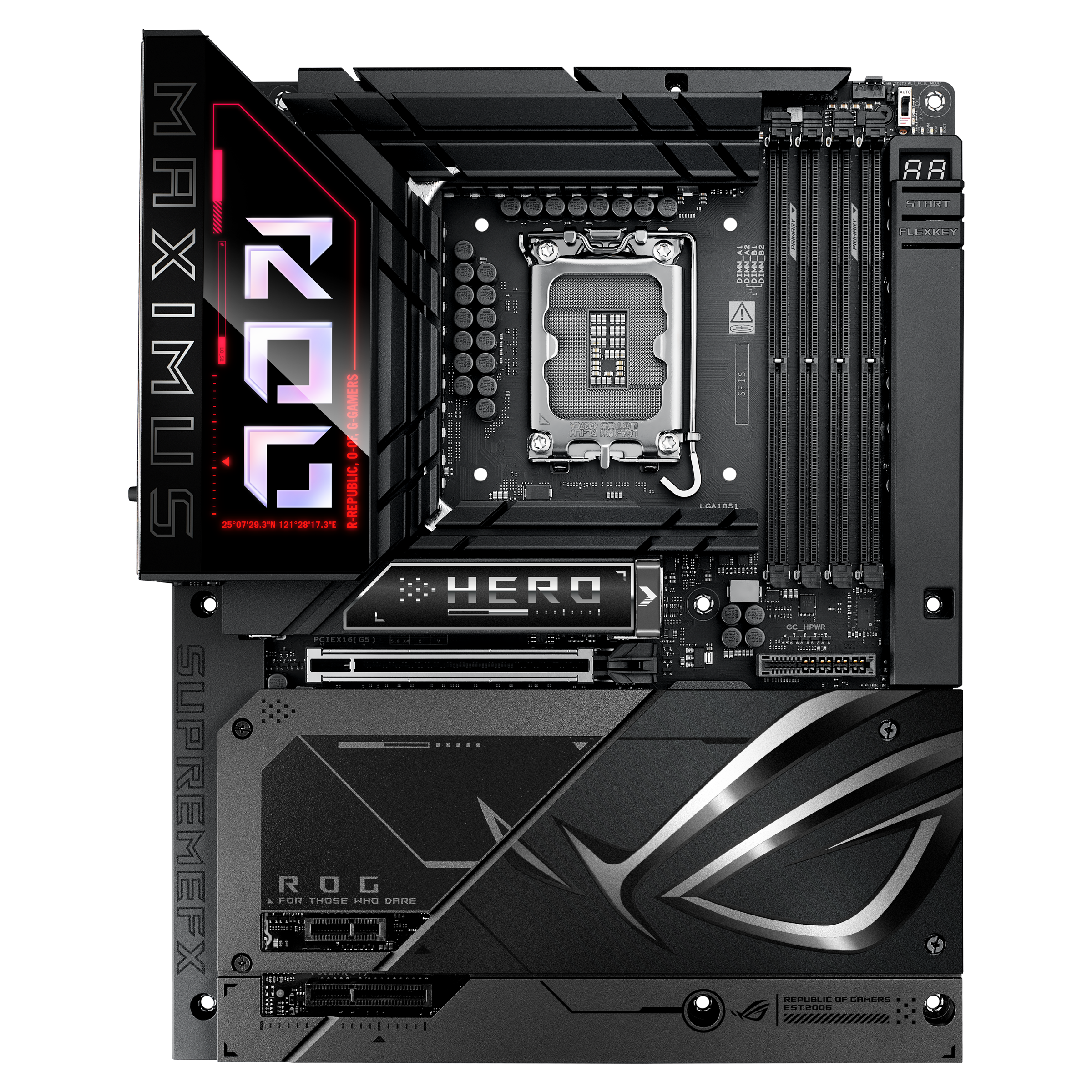 ASUS ROG MAXIMUS Z890 HERO BTF - Motherboard - ATX - LGA1851 Socket - Z890 Chipset - USB4, USB 3.2 Gen 1, USB-C 3.2 Gen2, USB 3.2 Gen 2 - Wi-Fi 7, Bluetooth, 5 Gigabit Ethernet - onboard graphics (CPU required) - HD Audio (8-channel)