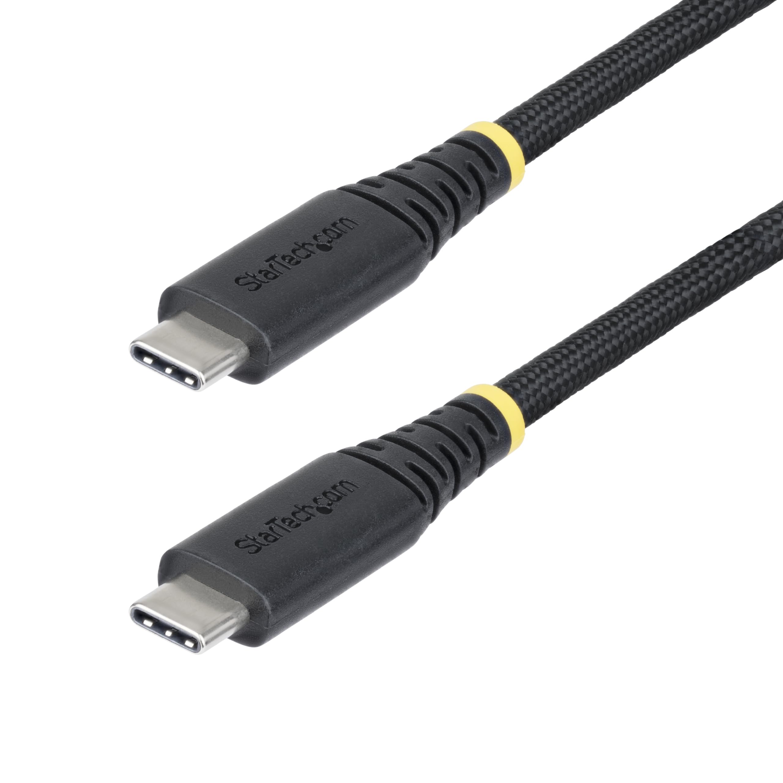 StarTech 1m USB-C Charging Cable, 240W, Silicone Jacket w/Braid - USB cable - USB-C (M) to USB-C (M) - USB 2.0 - 48 V - 5 A - 1 m - extended power range (EPR), USB Power Delivery (240W) - black