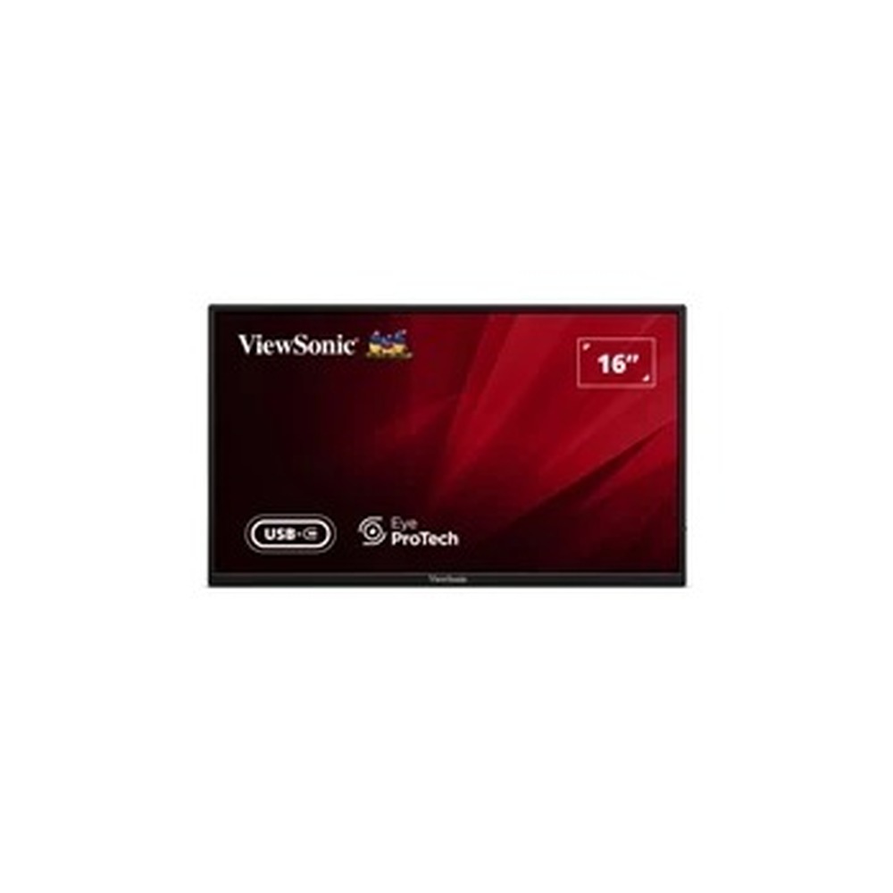 Viewsonic VA1650 16 inch USB-C Lightweight Portable IPS Monitor, Full HD, 60Hz, HDMI (v1.4), VESA, Built in Foldable Stand