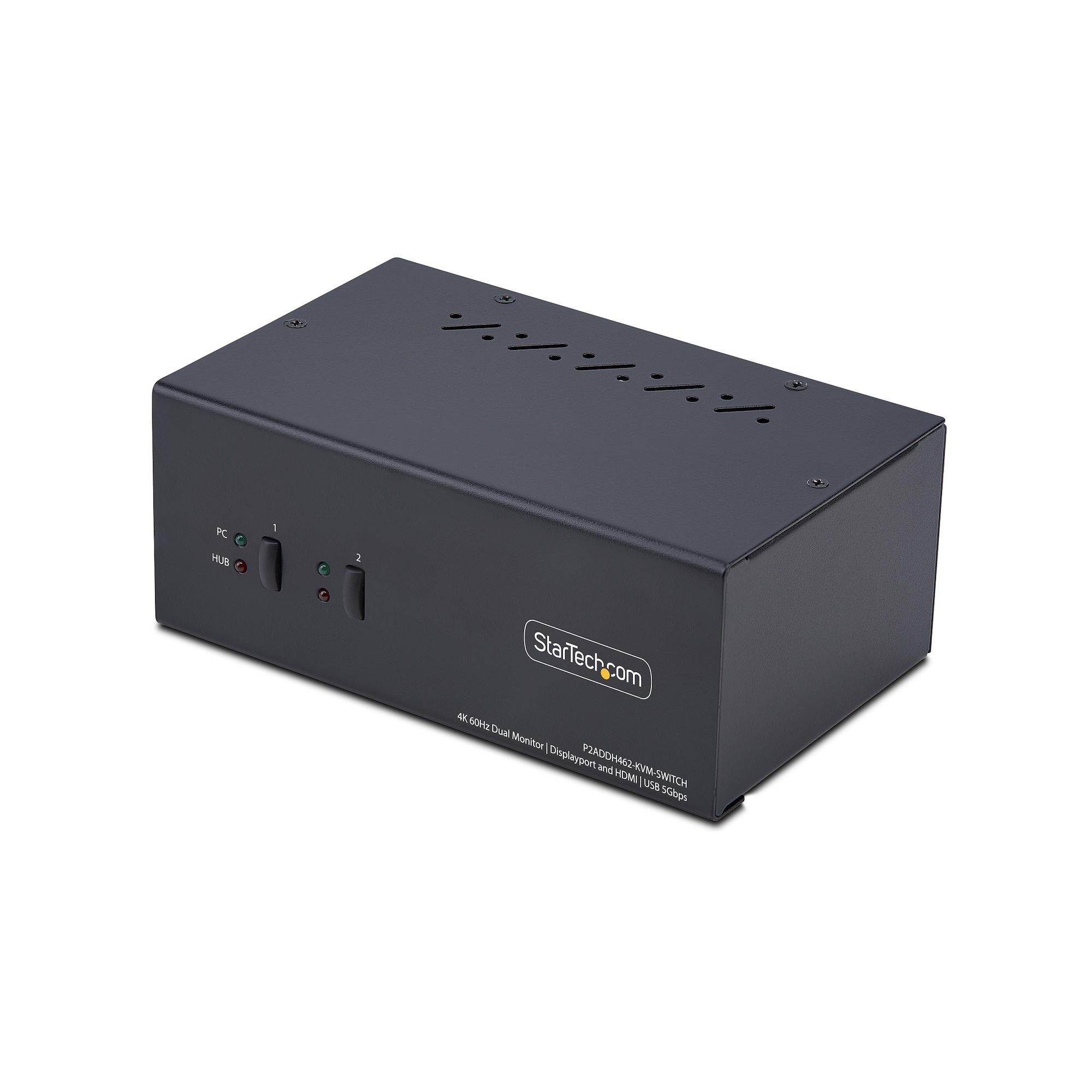 Startech 2-Port Dual-Monitor DisplayPort en HDMI KVM Switch, 4K 60Hz - KVM / audio / USB switch - 2 x KVM / audio / USB - 1 local user - desktop - TAA Compliant