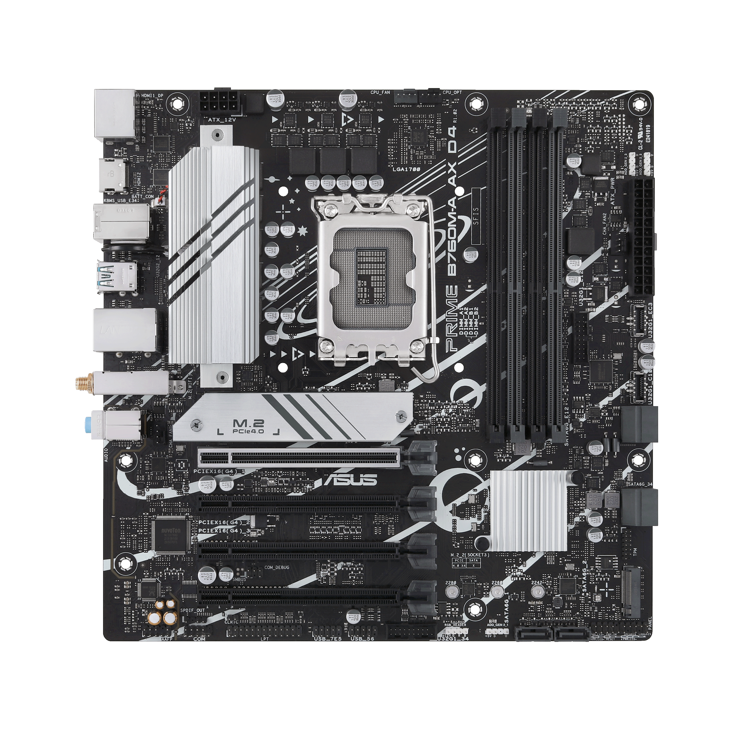 ASUS PRO B760M-R D4 - Motherboard - micro ATX - LGA1700 Socket - B760 Chipset - USB 3.2 Gen 1 - 2.5 Gigabit LAN - onboard graphics (CPU required) - HD Audio (8-channel)