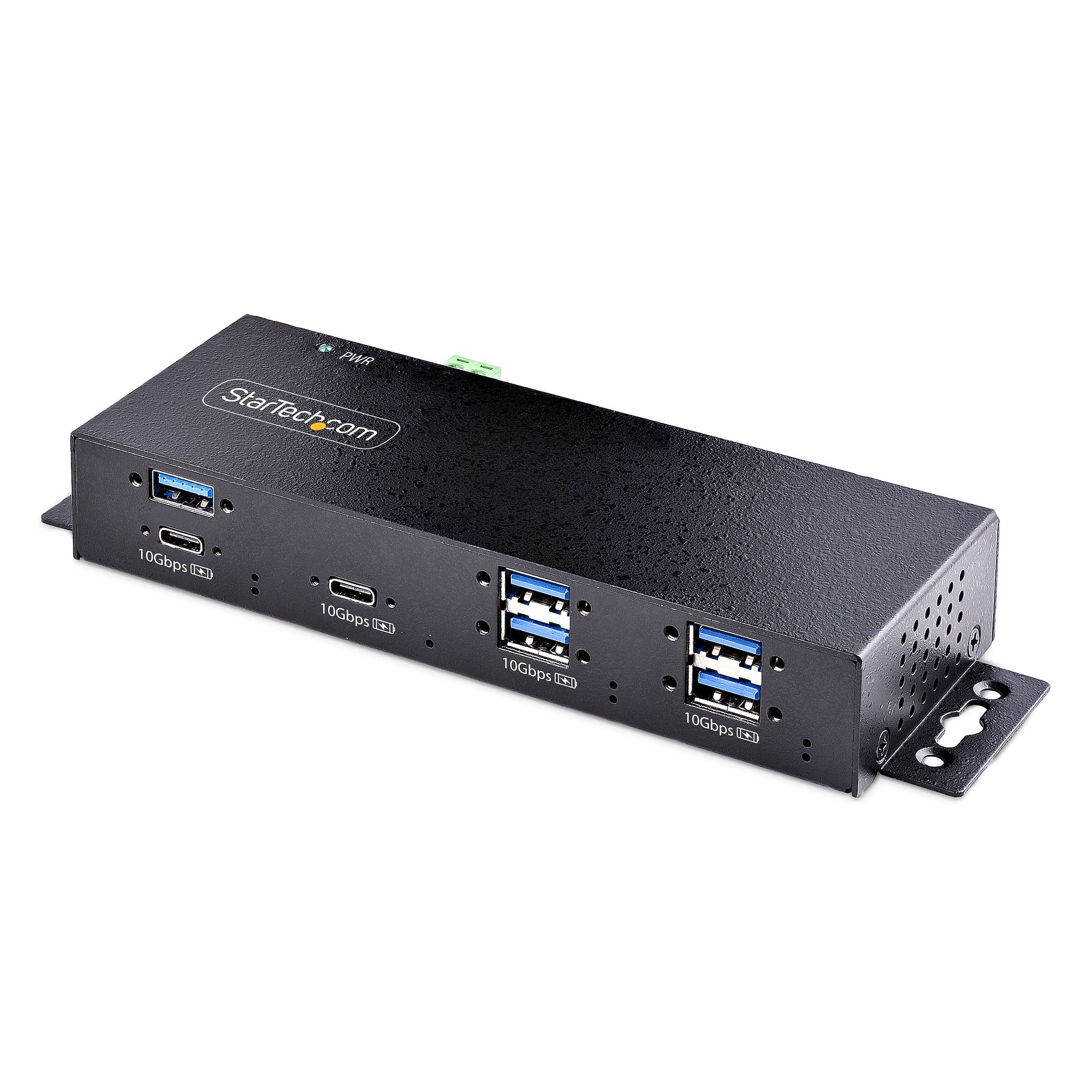 Startech 7-Port Industrial USB Hub 10Gbps Hub, Metal, Mountable, TAA - Hub - industrial - 7 x USB 3.2 Gen 2 - desktop, rack-mountable, DIN rail mountable - TAA Compliant
