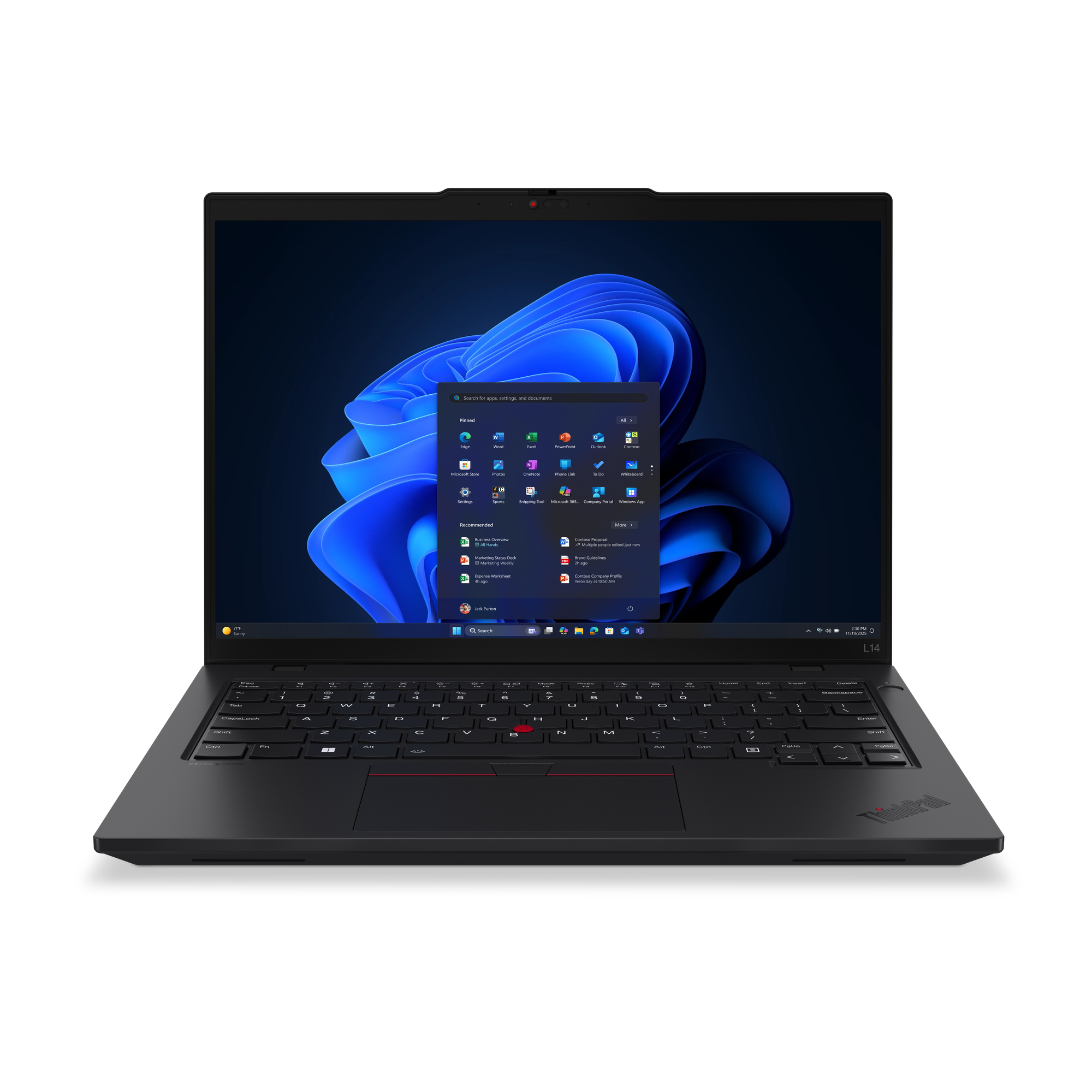 Lenovo ThinkPad L14 Gen 6 21S6 - AI PC - Intel Core Ultra 7 - 255U / up to 5.2 GHz - Win 11 Pro - Intel Graphics - 16 GB RAM - 512 GB SSD TCG Opal Encryption 2, NVMe - 14" IPS 1920 x 1200 - Gigabit Ethernet - Wi-Fi 6E, Bluetooth - black - kbd: UK - with 1