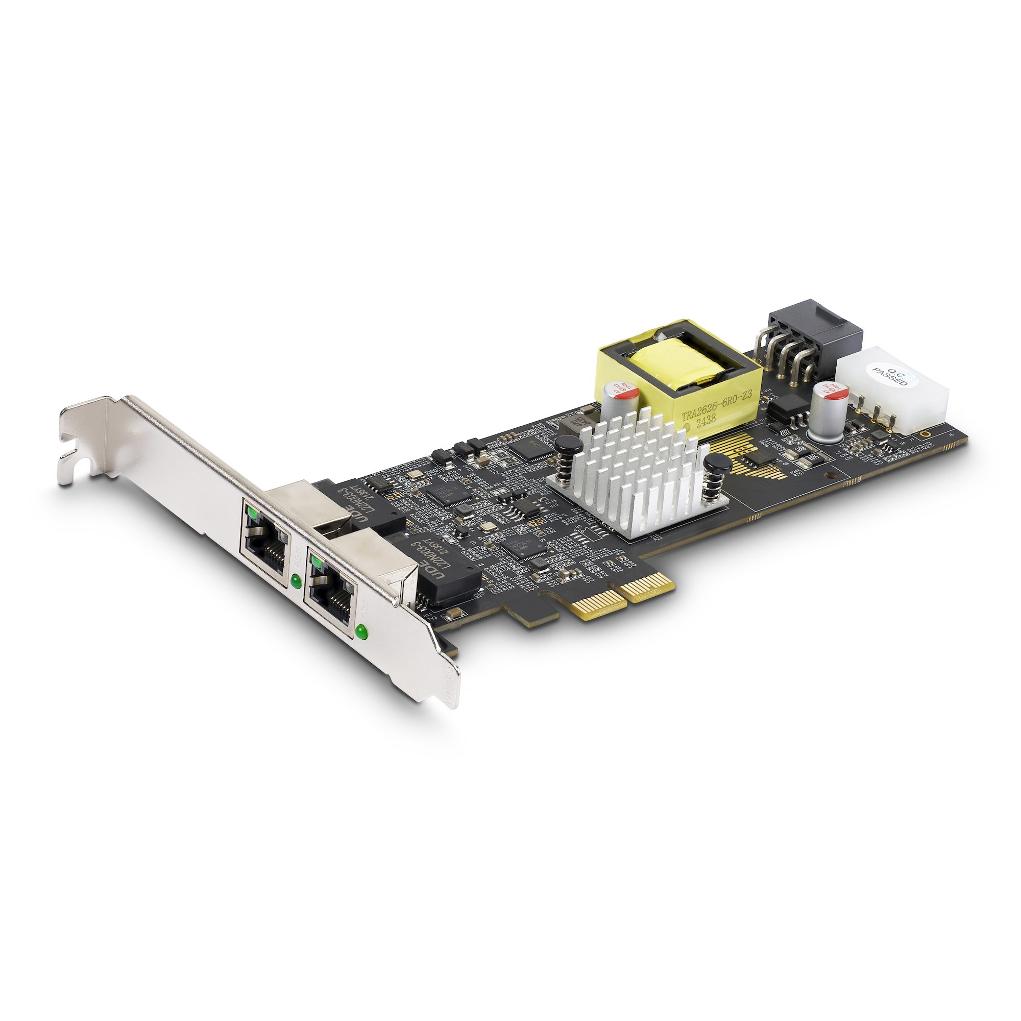 Startech 2-Port 2.5Gbps PoE Network Card, Intel I225-V, 802.3af/at - Network adapter - PCIe 2.0 x2 - 10M/100M/1G/2.5 Gigabit Ethernet x 2 - black