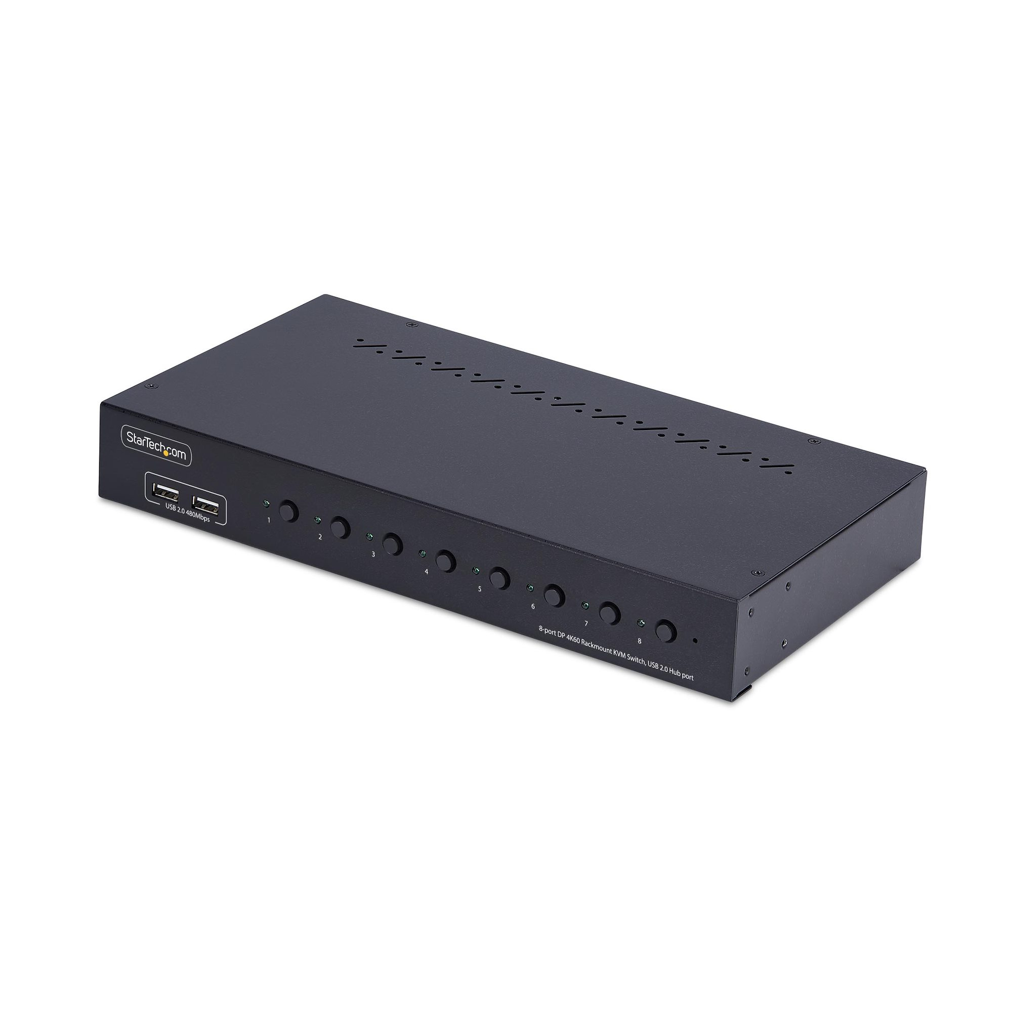Startech 8-Port DisplayPort KVM Switch w/1U Rack Mount Kit, 4K 60Hz - KVM switch - 8 x KVM port(s) - 1 local user - desktop - TAA Compliant