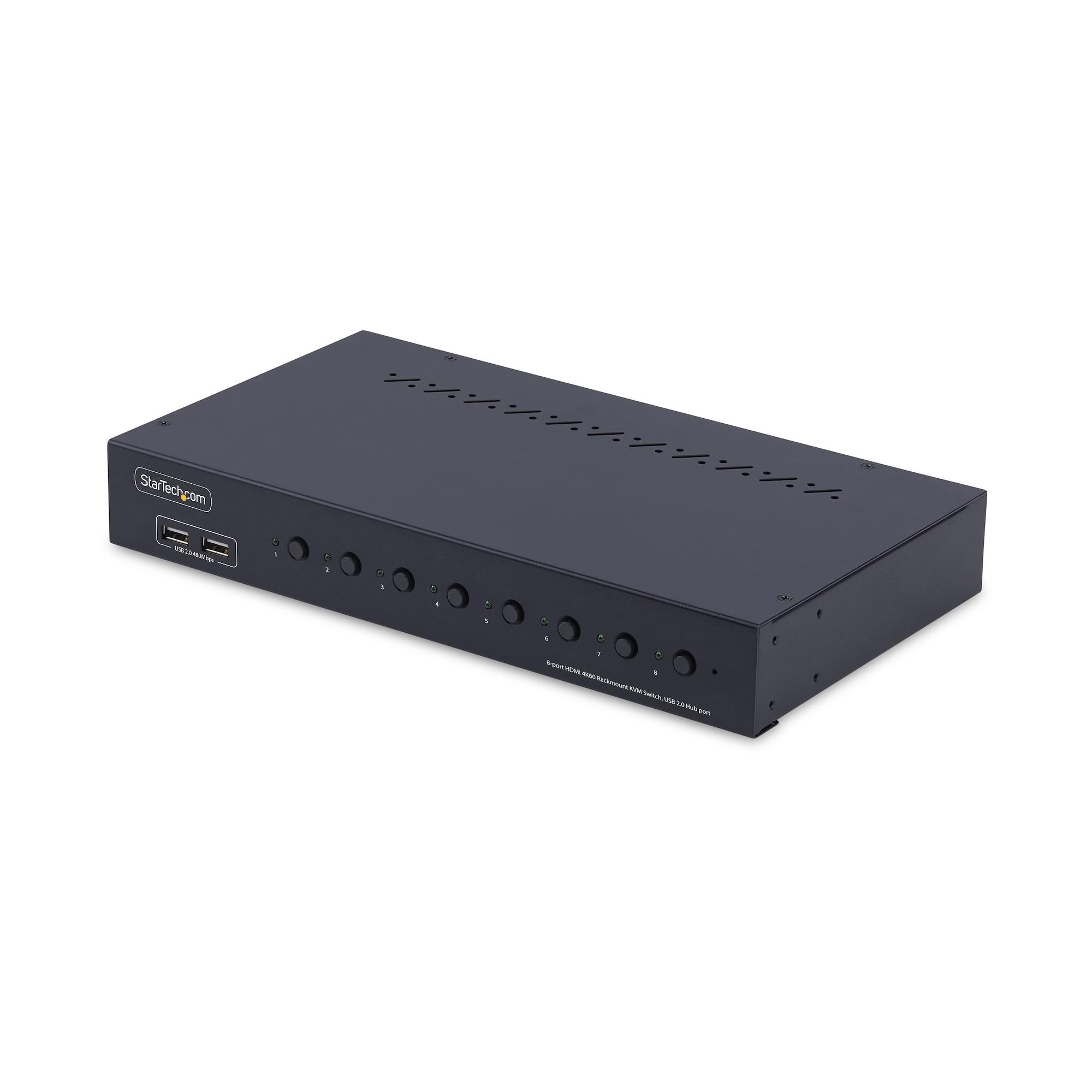 Startech 8-Port HDMI KVM Switch w/1U Rack Mount Kit, 4K 60Hz - KVM switch - 8 x KVM port(s) - 1 local user - desktop - TAA Compliant