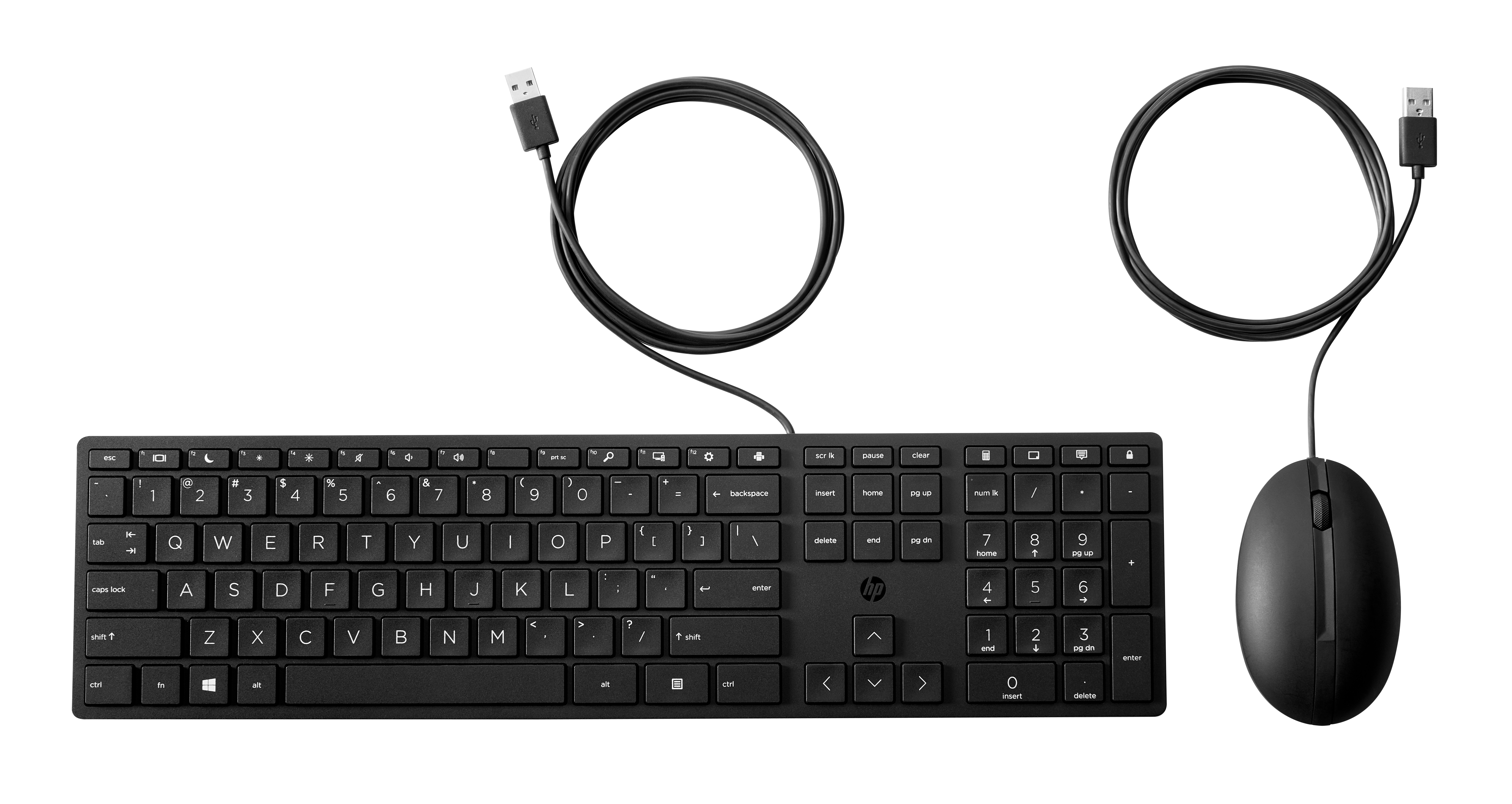 HP Desktop 320MK - Keyboard and mouse set - full size - USB - UK - black