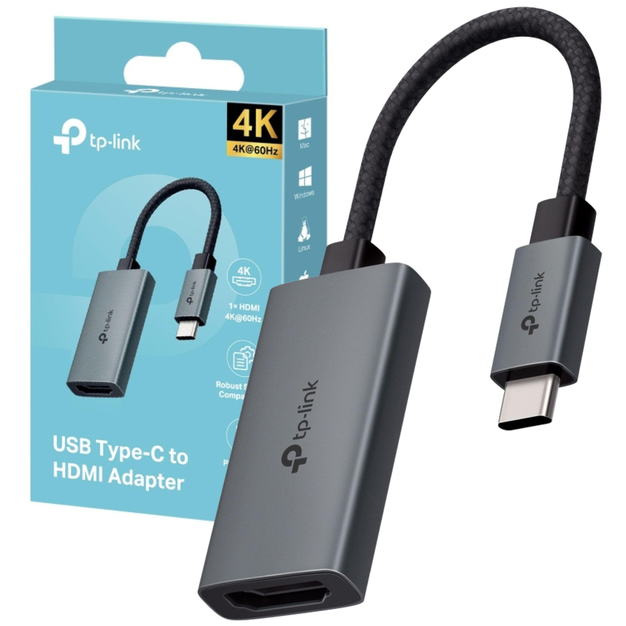 TP-Link UA520C V1 - Adapter cable - USB-C male to HDMI female - 10 cm - 4K support