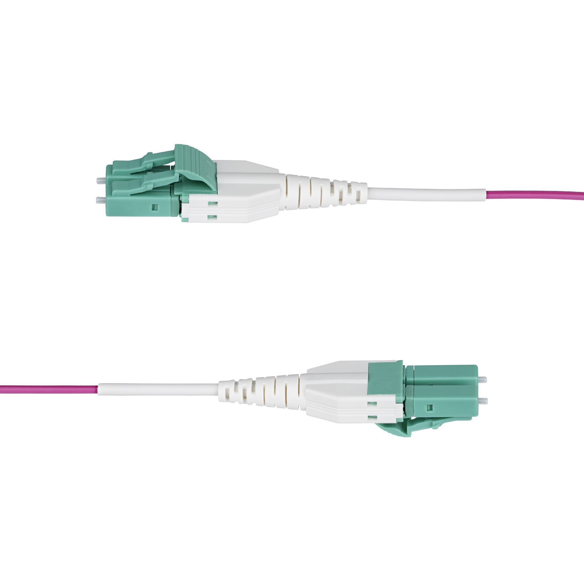 Startech 20m (66ft) LC/LC (UPC) OM4 Multimode Fiber Optic Cable, OFNR - Patch cable - LC/UPC duplex multi-mode (M) to LC/UPC duplex multi-mode (M) - 20 m - 20 m - 1.6 mm - fibre optic - duplex - 50 / 125 micron - OM4 - OFNR - jumper - erika violet