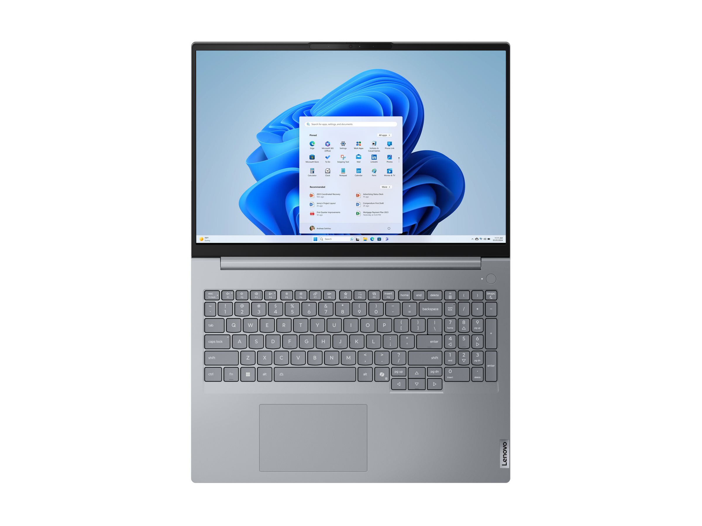 Lenovo ThinkBook 16 G8 IAL 21SK - 180-degree hinge design - Intel Core Ultra 5 - 225U / up to 4.8 GHz - Win 11 Pro - Intel Graphics - 16 GB RAM - 256 GB SSD NVMe - 16" IPS 1920 x 1200 - Wi-Fi 6E, Bluetooth - arctic grey - kbd: UK