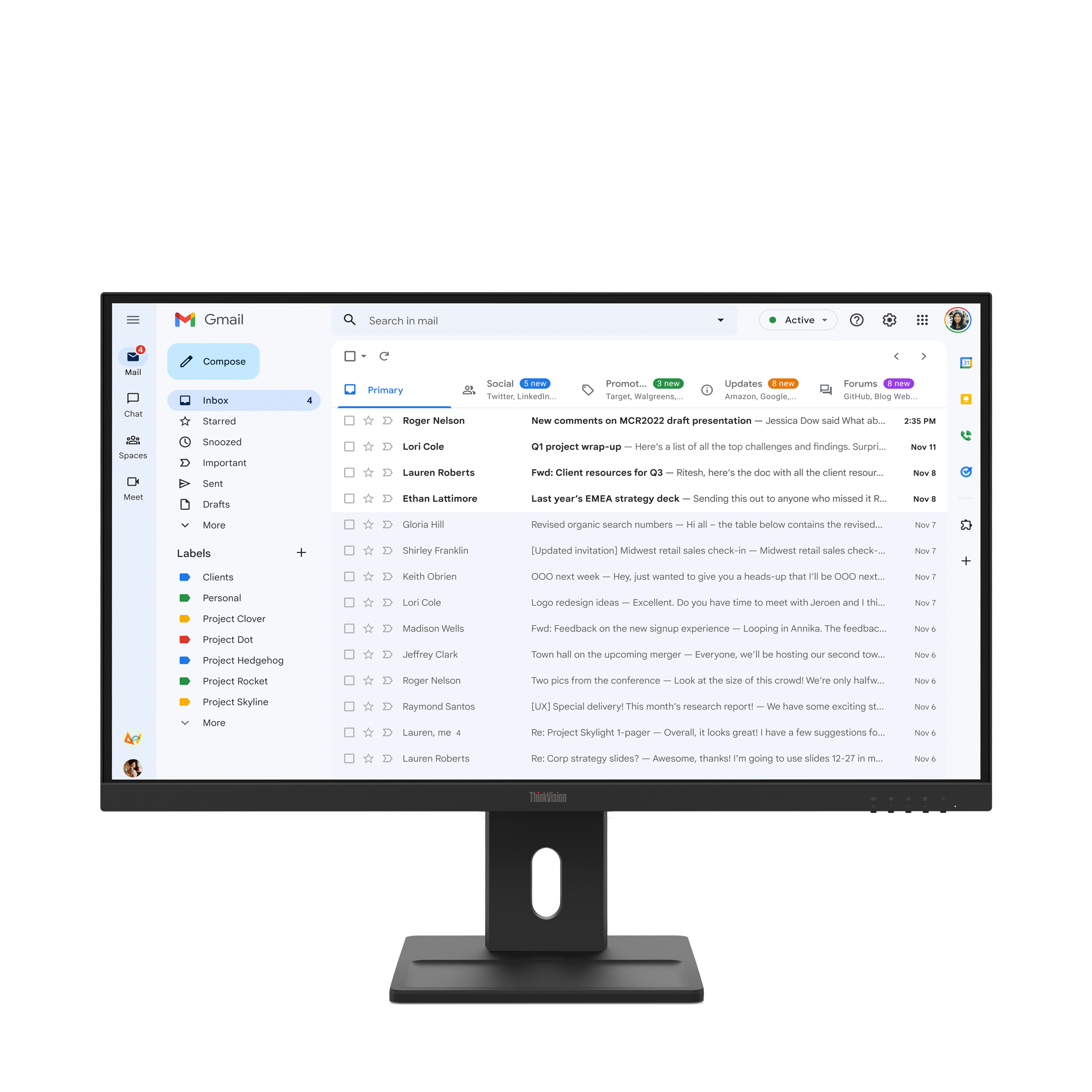 Lenovo ThinkVision E27-40 - LED monitor - 27" - 1920 x 1080 Full HD (1080p) - IPS - 300 cd/m² - 1500:1 - 4 ms - HDMI, VGA, DisplayPort - speakers - raven black
