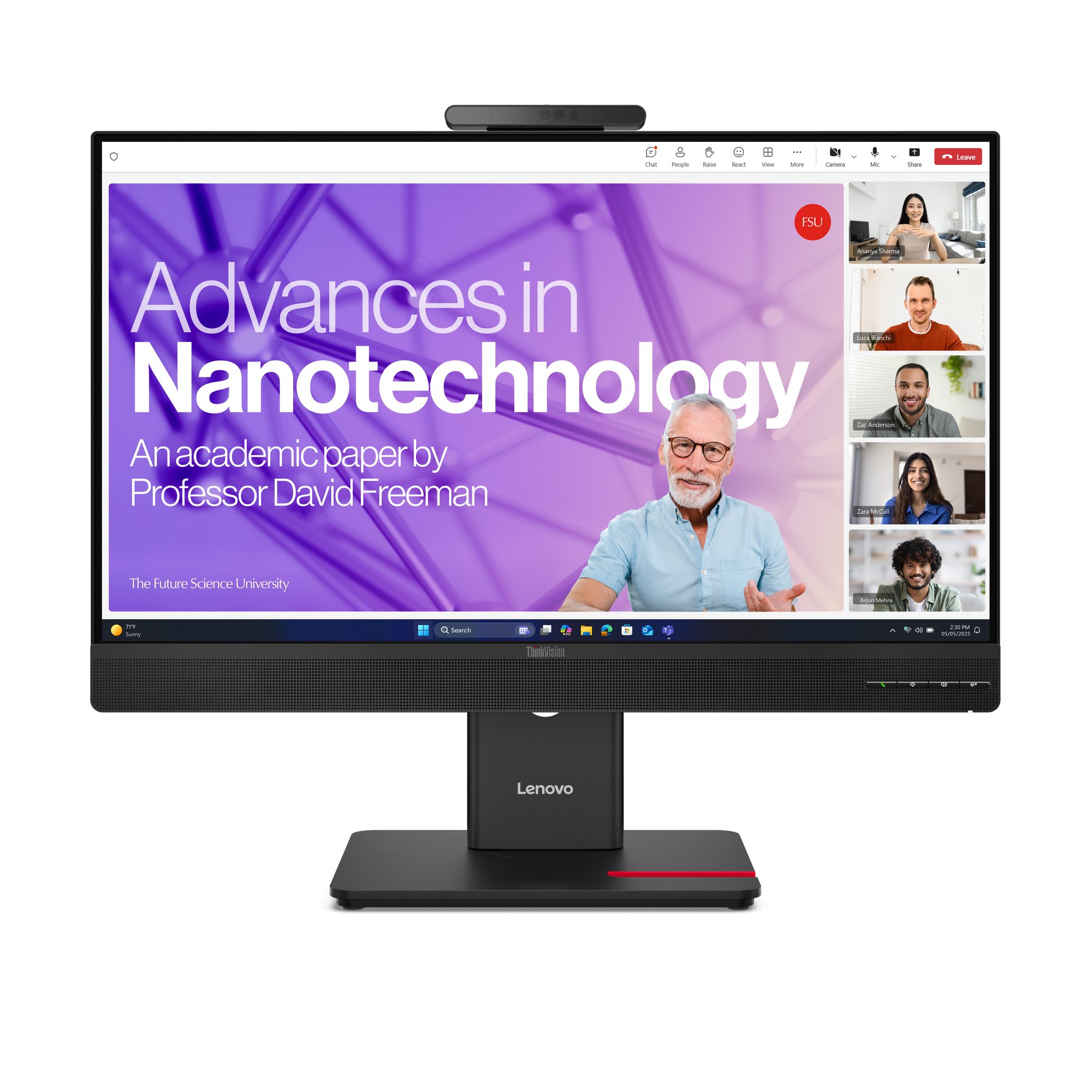 Lenovo ThinkVision T27qd-4v - LED monitor - 27" - 2560 x 1440 QHD @ 120 Hz - IPS - 350 cd/m² - 1500:1 - 4 ms - HDMI, 2xDisplayPort, 2xUSB-C - speakers - eclipse black