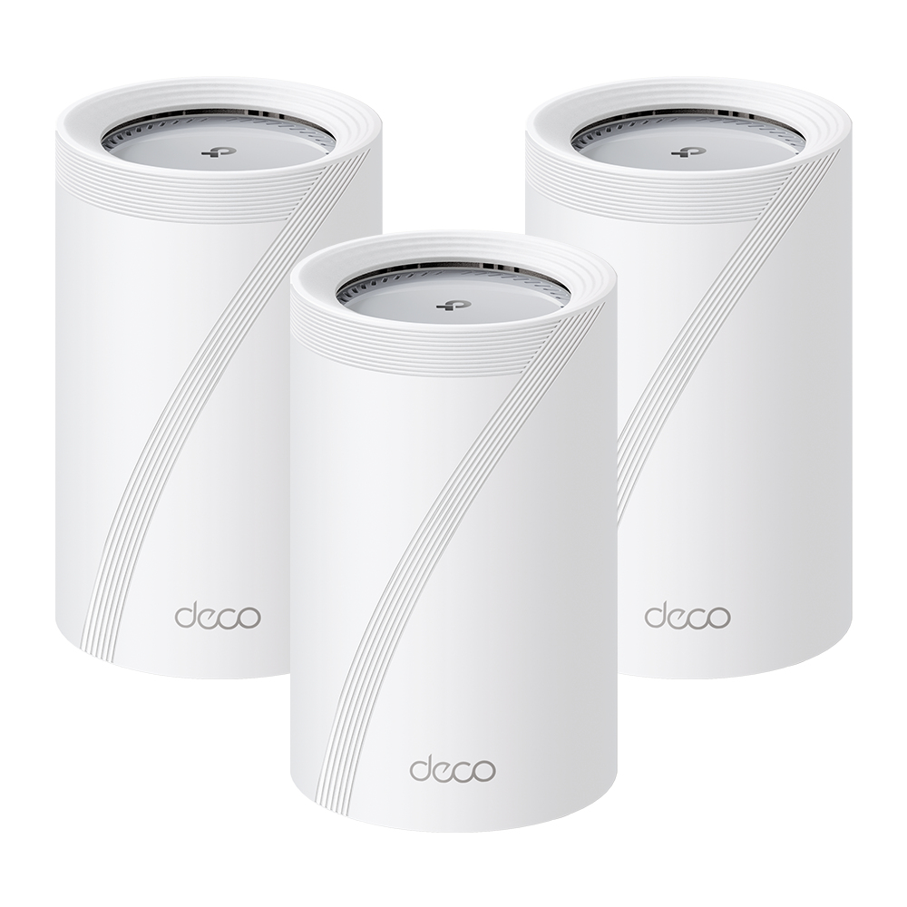 TP-Link Deco BE65 Pro V1 - Wi-Fi system - (3 routers) - up to 7,600 sq.ft - mesh 1GbE, 2.5GbE, 5GbE, Wi-Fi 7 Multi-Band