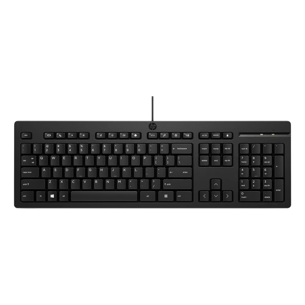 HP 125 G2 - Keyboard - 100% - full size - USB - UK - black