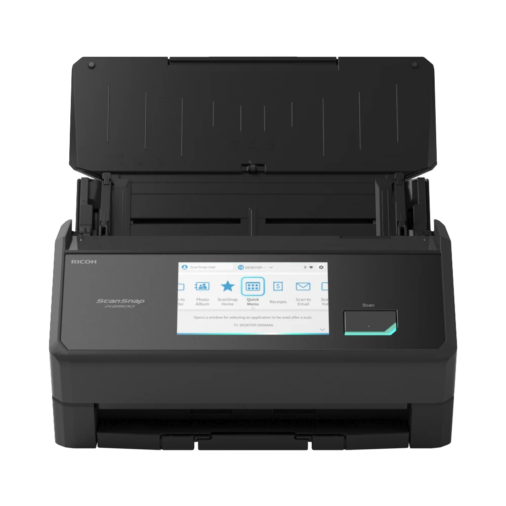 Ricoh ScanSnap iX2500 - Document scanner - Dual CIS - Duplex - 279 x 432mm - 600 dpi x 600 dpi - up to 45 ppm (mono) / up to 45 ppm (colour) - ADF (100 sheets) - USB 3.2 Gen 1x1, Wi-Fi(ax), Bluetooth 5.2