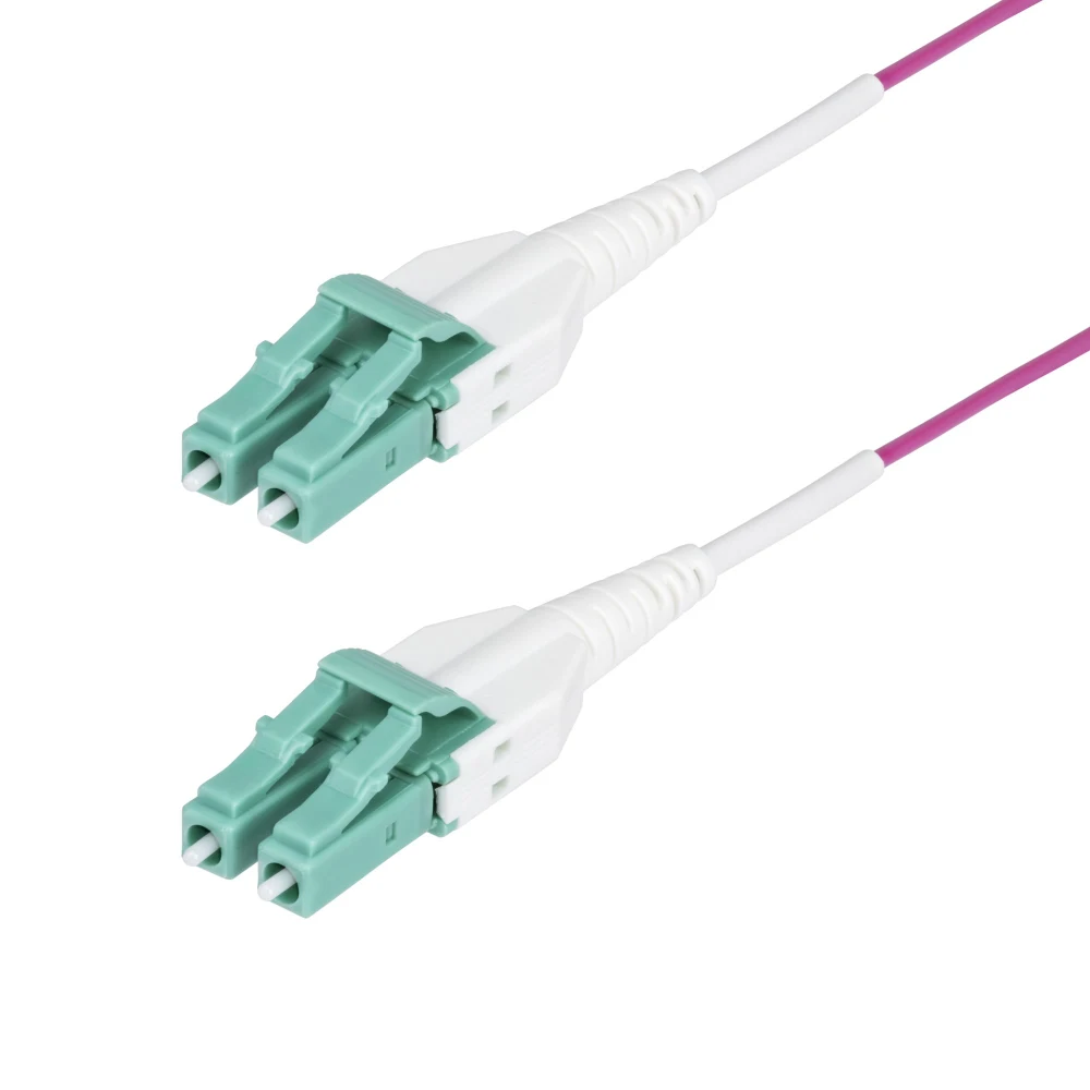 Startech 5m (16.4ft) LC/LC (UPC) OM4 Multimode Fiber Optic Cable - Patch cable - LC/UPC duplex multi-mode (M) to LC/UPC duplex multi-mode (M) - 5 m - 5 m - 1.6 mm - fibre optic - duplex - 50 / 125 micron - OM4 - OFNR - jumper - erika violet
