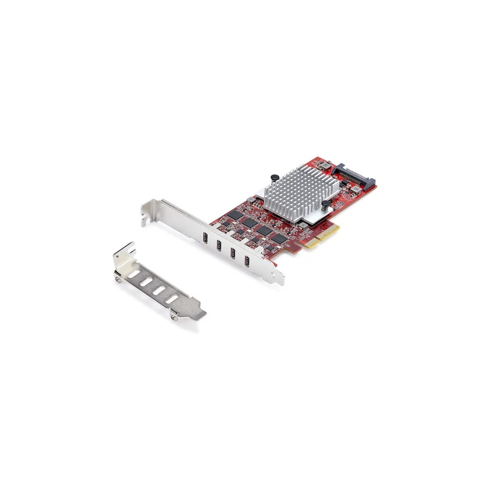 Startech 4-Port USB Type-C PCIe Card, USB-C 10Gb, 4x Controllers, TAA - USB adapter - PCIe 3.0 x4 - USB-C 3.2 Gen 2 x 4 - TAA Compliant