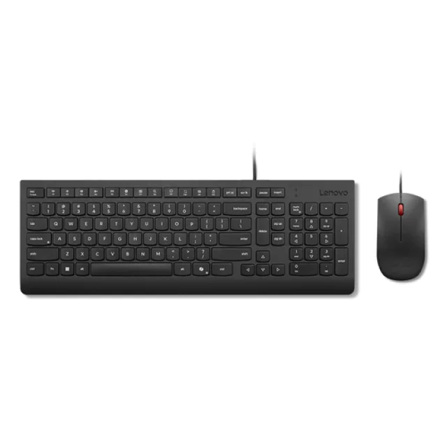 Lenovo Essential Wired Combo - Keyboard and mouse set - USB - QWERTY - UK - black