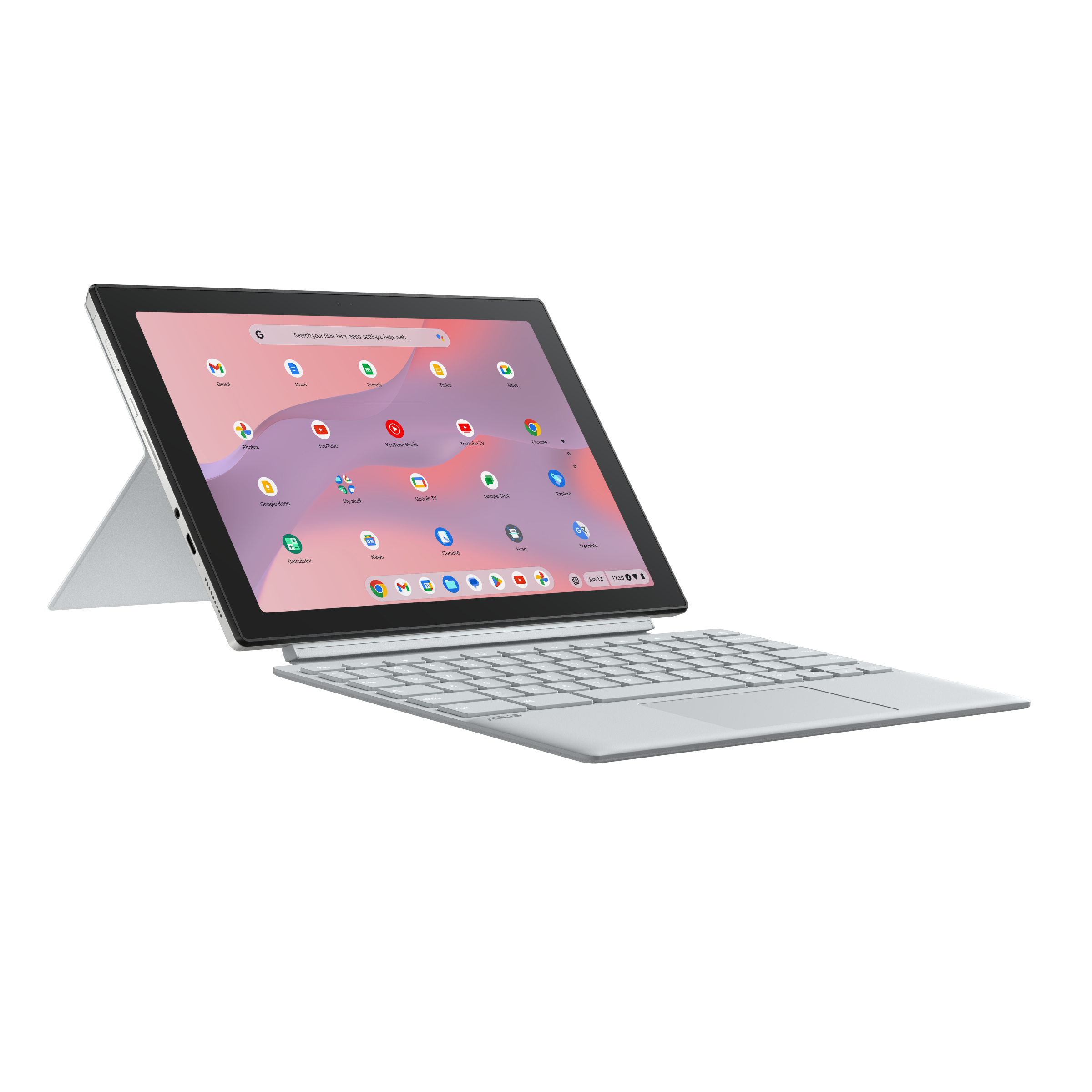ASUS Chromebook Detachable CL30 CL3001DM2A R70337 - With detachable keyboard - Kompanio 520 - Chrome OS - Mali-G52 2EE MC2 - 4 GB RAM - 64 GB eMMC - 10.5" touchscreen 1920 x 1200 - Wi-Fi 6, Bluetooth - fog silver - with 1 year ASUS ZenCare