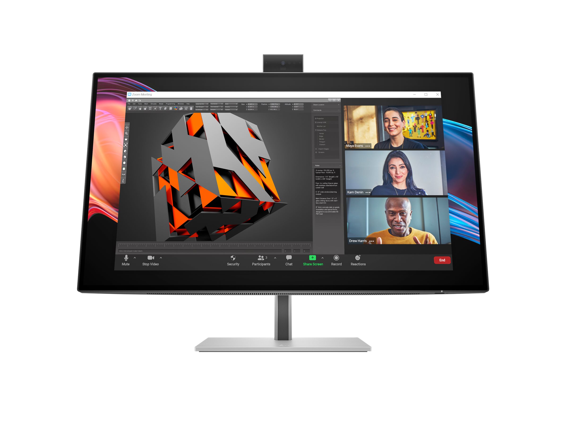 HP 727pm - Series 7 Pro - LED monitor - 27" - 3840 x 2160 4K @ 60 Hz - IPS Black - 400 cd/m² - 2000:1 - DisplayHDR 400 - 5 ms - Thunderbolt 4, HDMI, DisplayPort - speakers - black, silver
