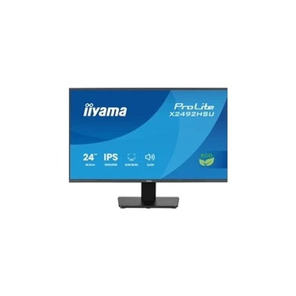 iiyama ProLite monitor X2492HSU-B1 24-Inch, Full HD, IPS, 120Hz, Black, 4-side slim bezel and B energy class, HDMI, Display Port, USB Hub