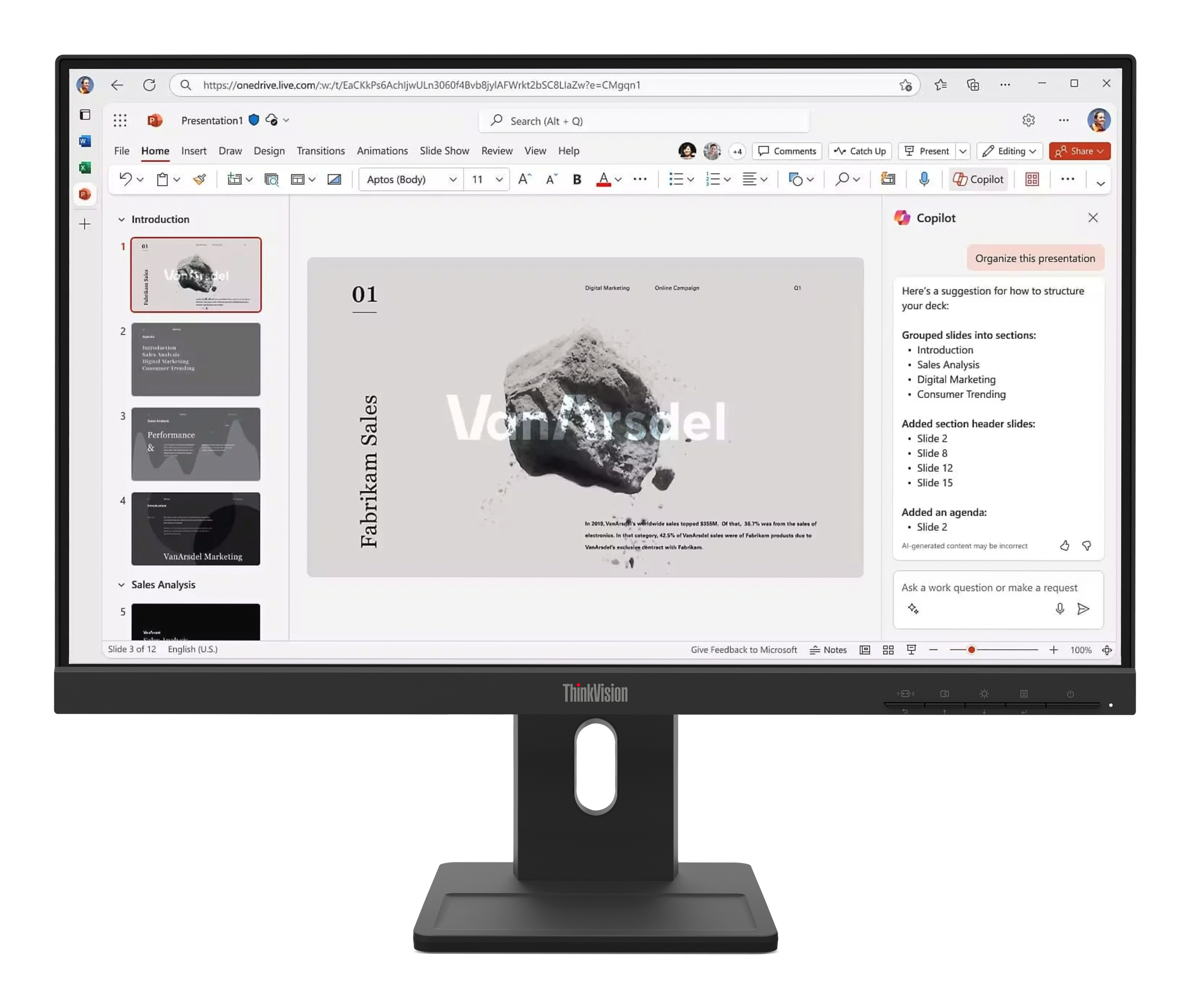Lenovo ThinkVision E22-40 - LED monitor - 1920 x 1080 Full HD (1080p) @ 100 Hz - IPS - 250 cd/m² - 1300:1 - 4 ms - HDMI, VGA, DisplayPort - speakers - raven black