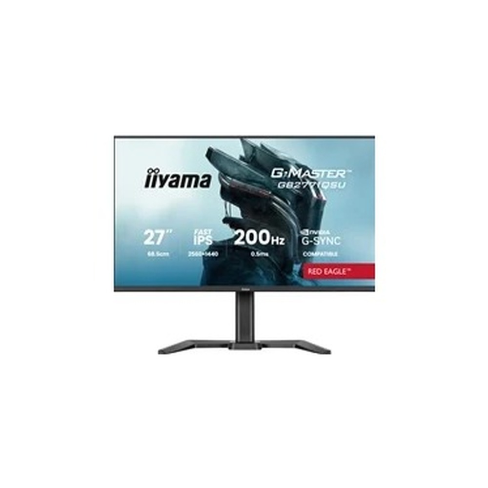 iiyama G-Master Red Eagle gaming monitor GB2771QSU-B1 27" Black, Height Adjustable, QHD Resolution, Ultra Slim Bezel, IPS, 200Hz, 0.5ms, Nvidia G-Sync, HDMI, Display Port, USB Hub