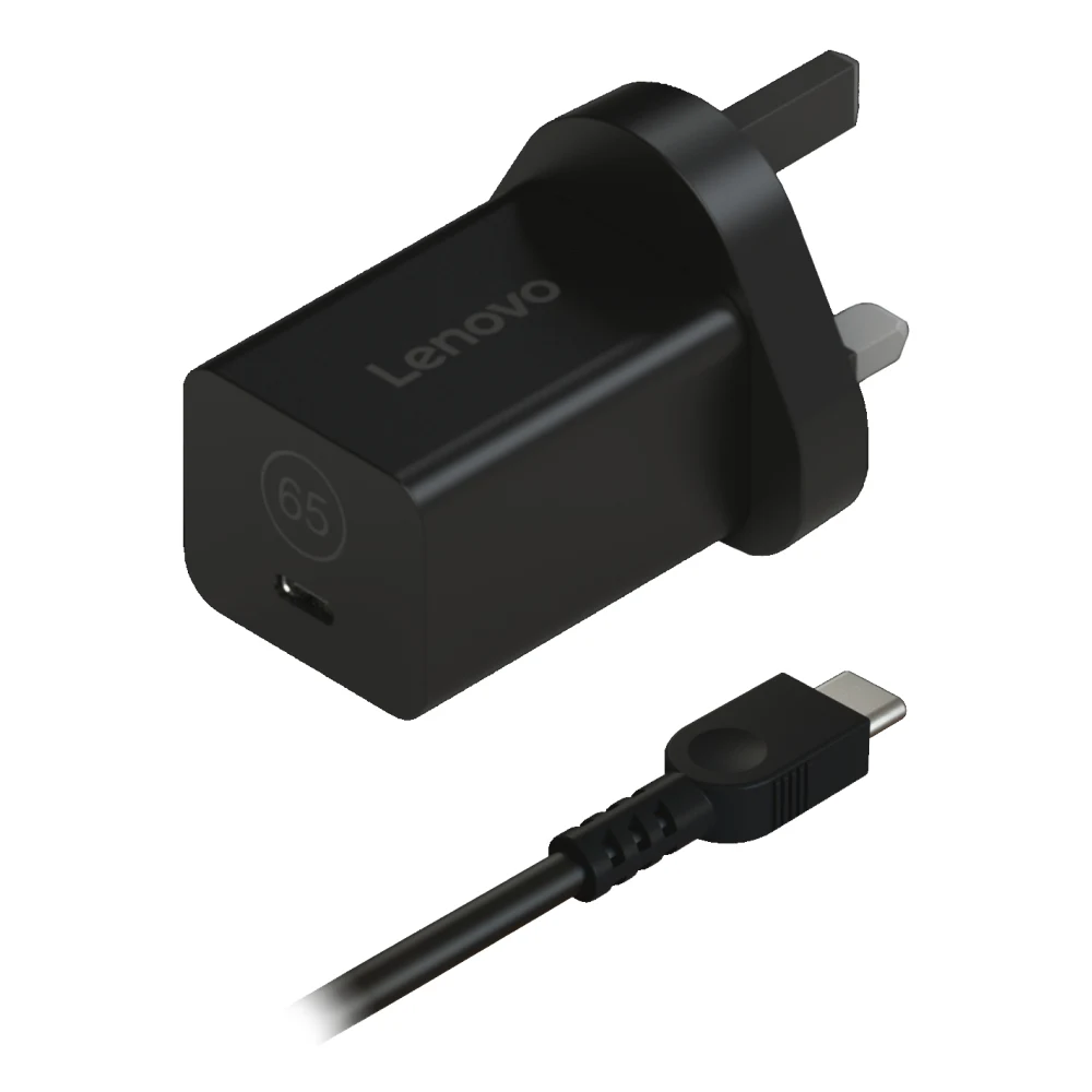 Lenovo Nano - Power adapter - GaN - 65 Watt - 3.25 A (USB-C) - black - United Kingdom