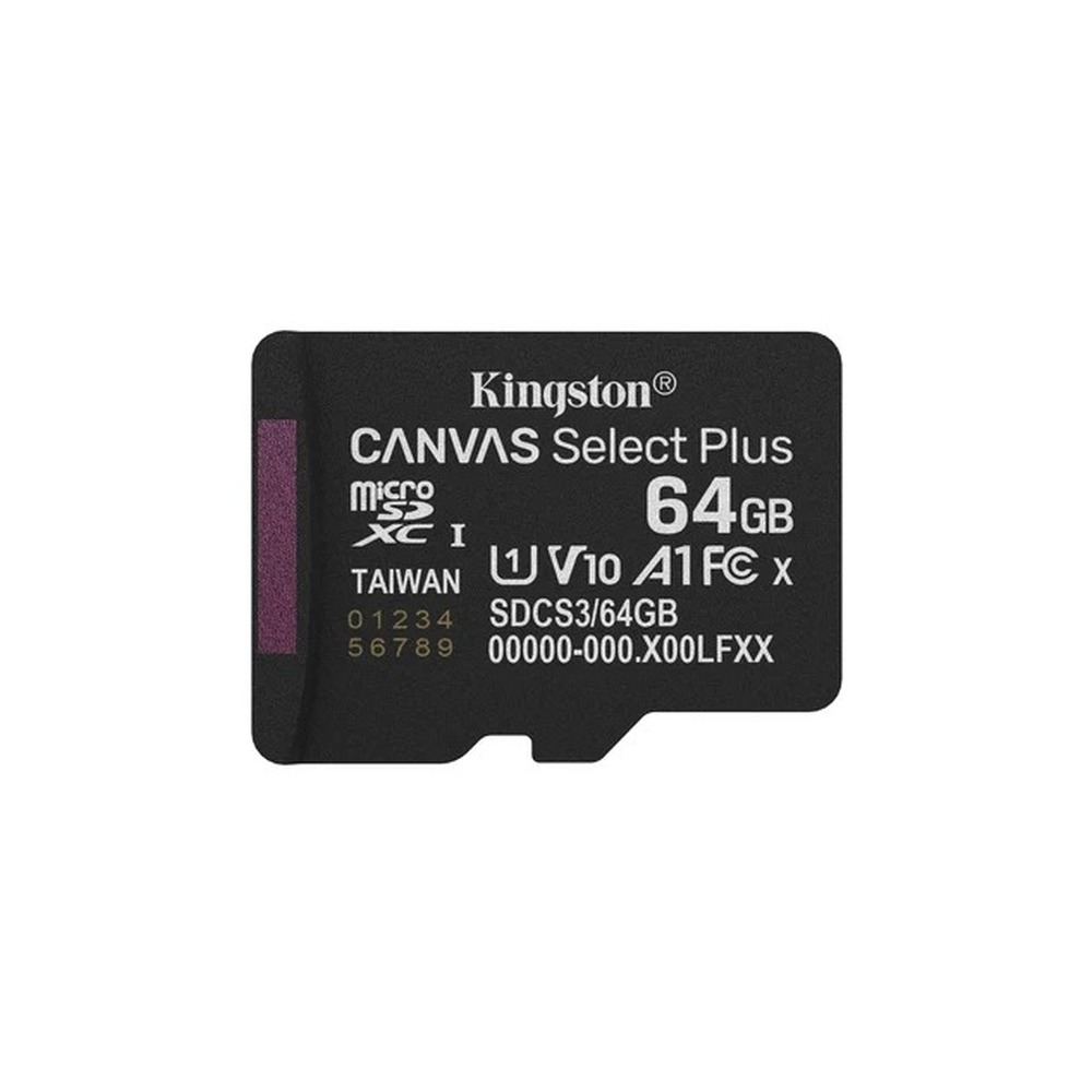 Kingston Canvas Select Plus  SDCS3/64GB 64GB Micro SD UHS-I (U1) Flash Card with Adapter